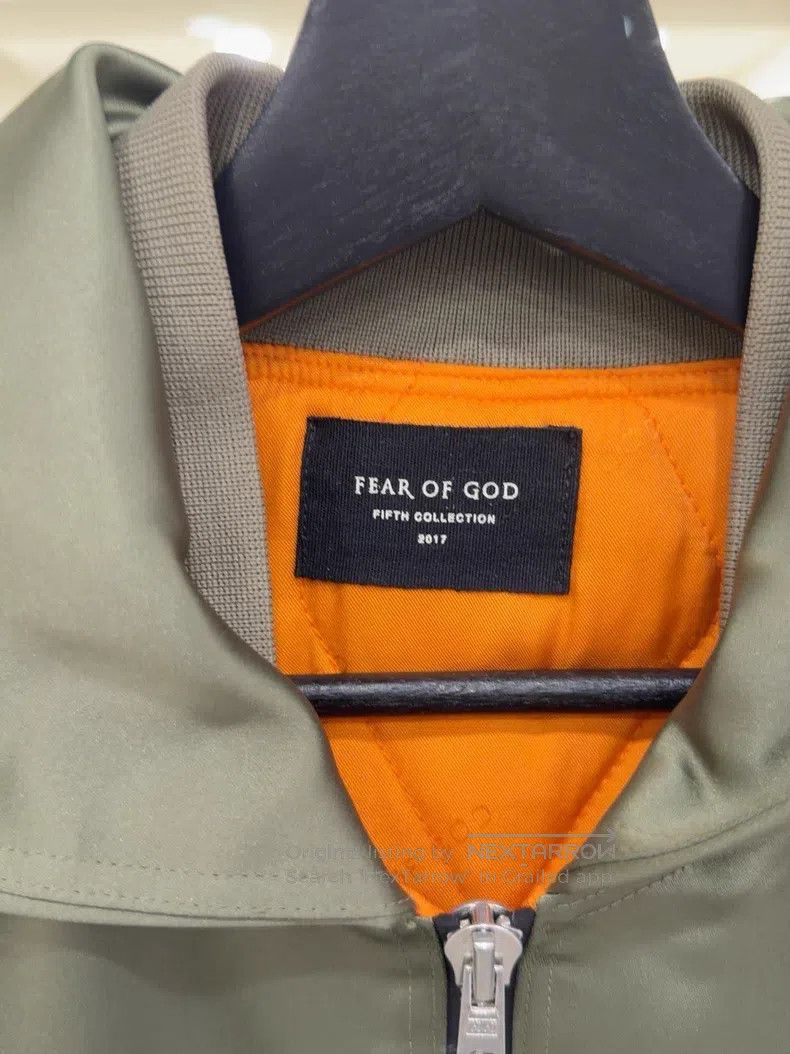 Fear of God Fear of God Olive green cotton satin hooded flight jacket Size US L / EU 52-54 / 3 - 2 Thumbnail