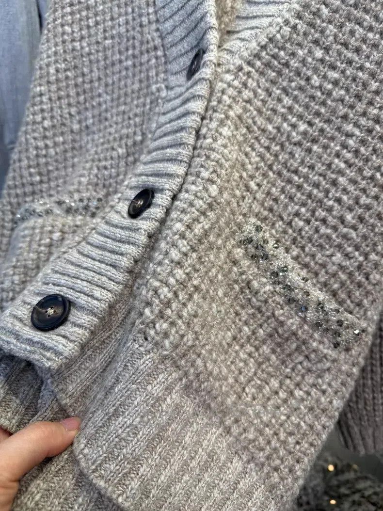 Brunello Cucinelli Brunello Cucinelli Beaded Cashmere Cardigan Size M / US 6-8 / IT 42-44 - 5 Thumbnail