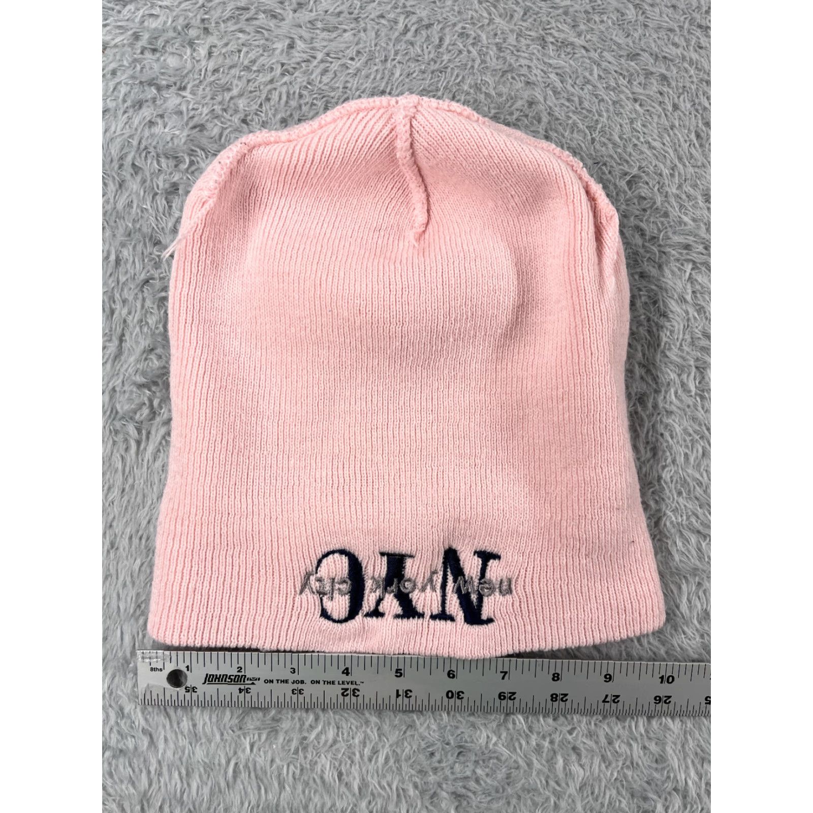 Pinko New York City Beanie Womens One Size Pink Embroidered 100% Acrylic Skate Size ONE SIZE - 4 Thumbnail