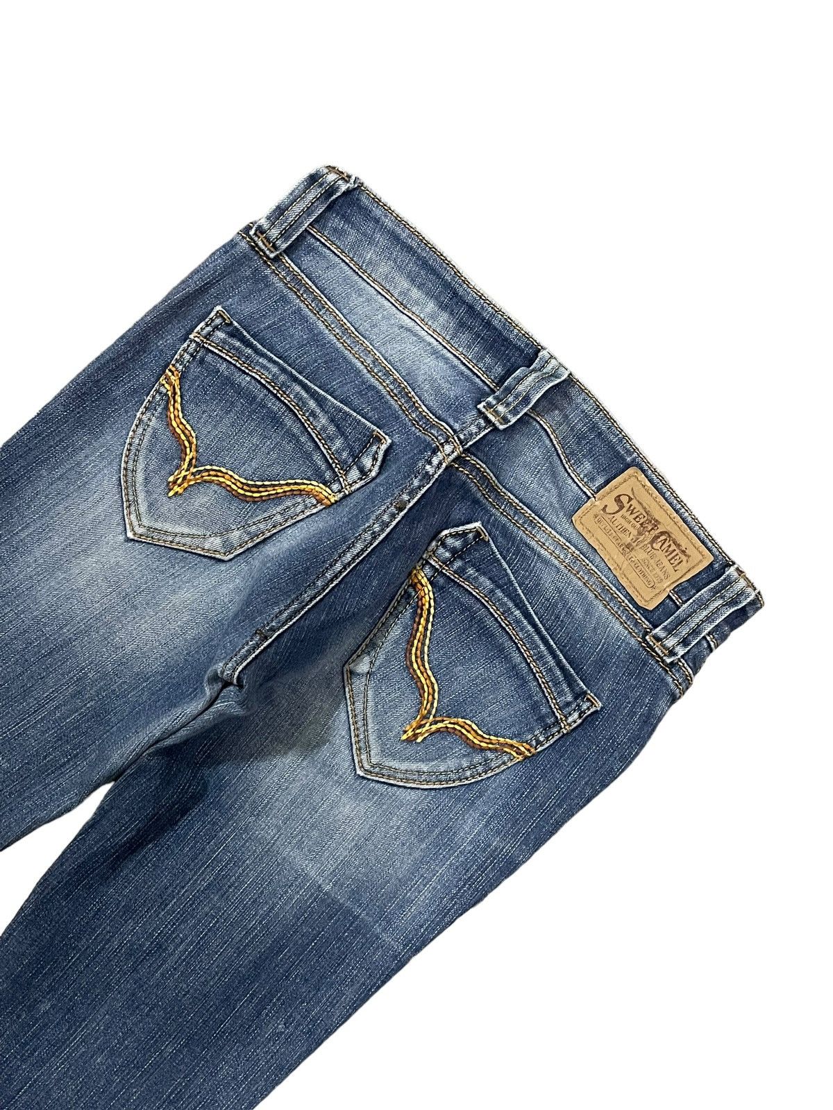 Hysteric Glamour Vintage Ripped Women Denim Sweet Camel Blue Wash Flare Jeans Size 30" / US 8 / IT 44 - 6 Thumbnail