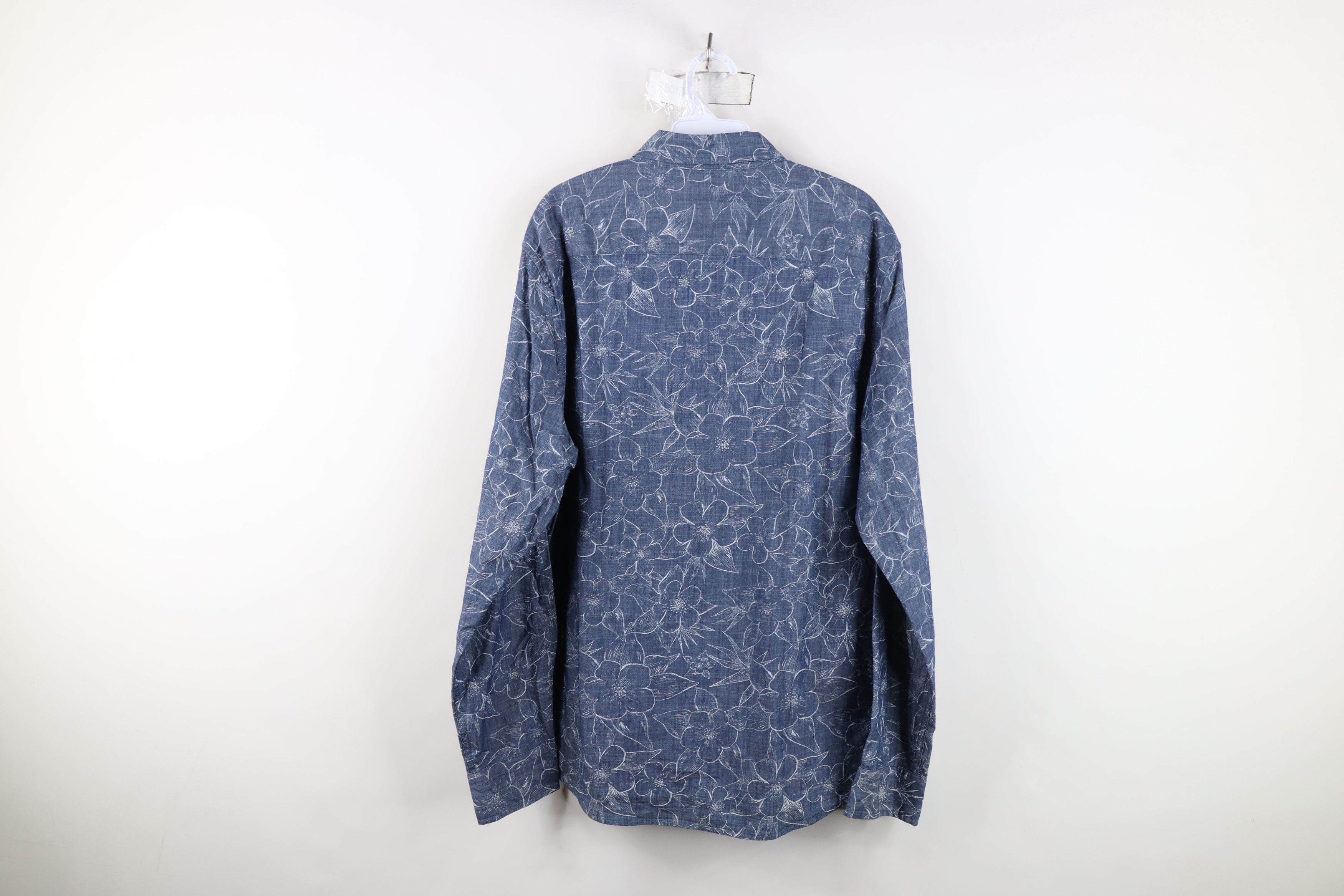 Banana Republic New Banana Republic Flower Collared Button Down Shirt Blue Size US L / EU 52-54 / 3 - 9 Thumbnail