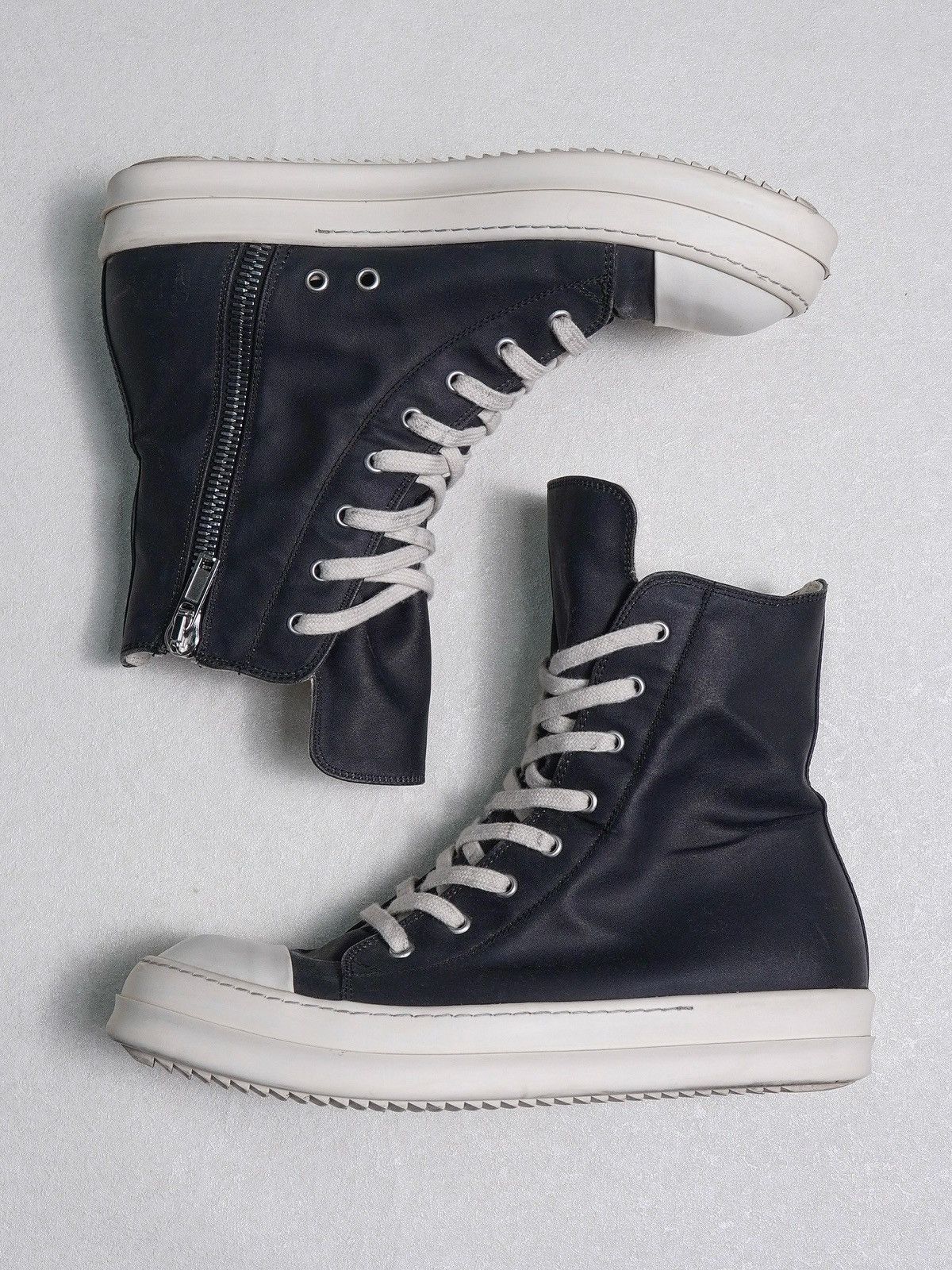 Rick Owens Drkshdw Black Waxed Ramones Size US 8.5 / EU 41-42 - 1 Thumbnail