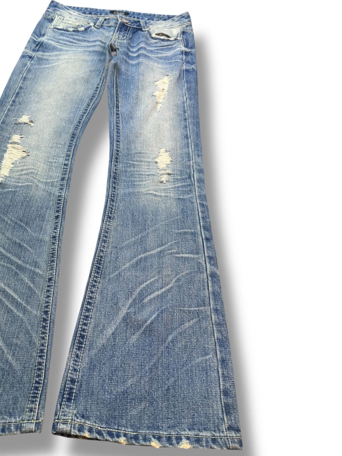 Hysteric Glamour Vintage ANAP Flare Bootcut Whiskers Wrinkles Denim Size US 30 / EU 46 - 4 Thumbnail