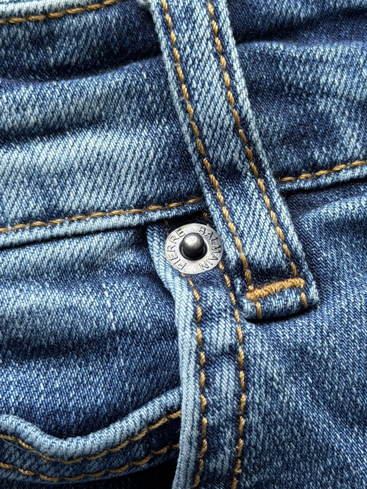 Balmain 2000s Balmain Washed Biker Denim Jeans Size US 36 / EU 52 - 10 Thumbnail