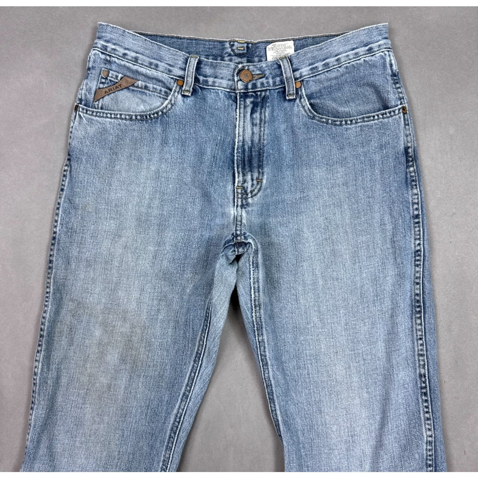 Ariat Ariat Jeans Mens 32x36 Blue M1 Denim Pants Distress Western Chore Workwear 5-Pocket Regular Fit Size US 32 / EU 48 - 2 Thumbnail