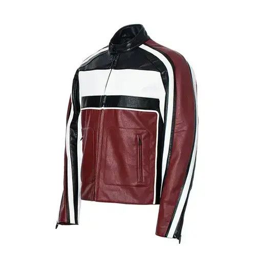 VIBE Vintage Style Red Patchwork Leather Jacket Size US L / EU 52-54 / 3 - 4 Thumbnail