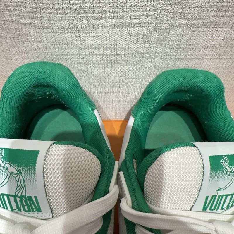 Louis Vuitton Louis Vuitton Trainer Low-Top Sneakers in White and Green - Size US 8 / EU 41 - 6 Thumbnail