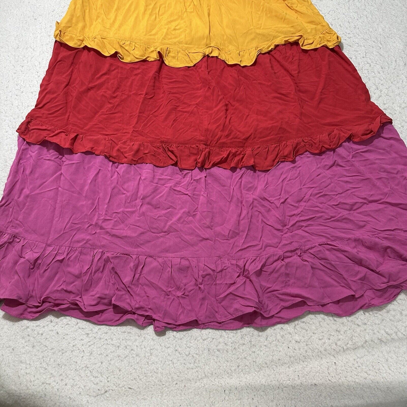 Other Ivy Street 1X Pink Colorful Tiered Maxi Sundress Sleeveless Size XL / US 12-14 / IT 48-50 - 14 Thumbnail