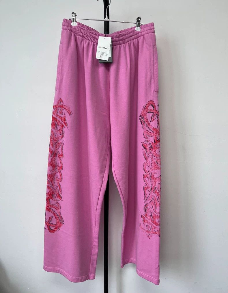 Balenciaga Balenciaga size M Solid Logo printed mid-waist slacks Size US 28 / EU 44 - 1 Thumbnail