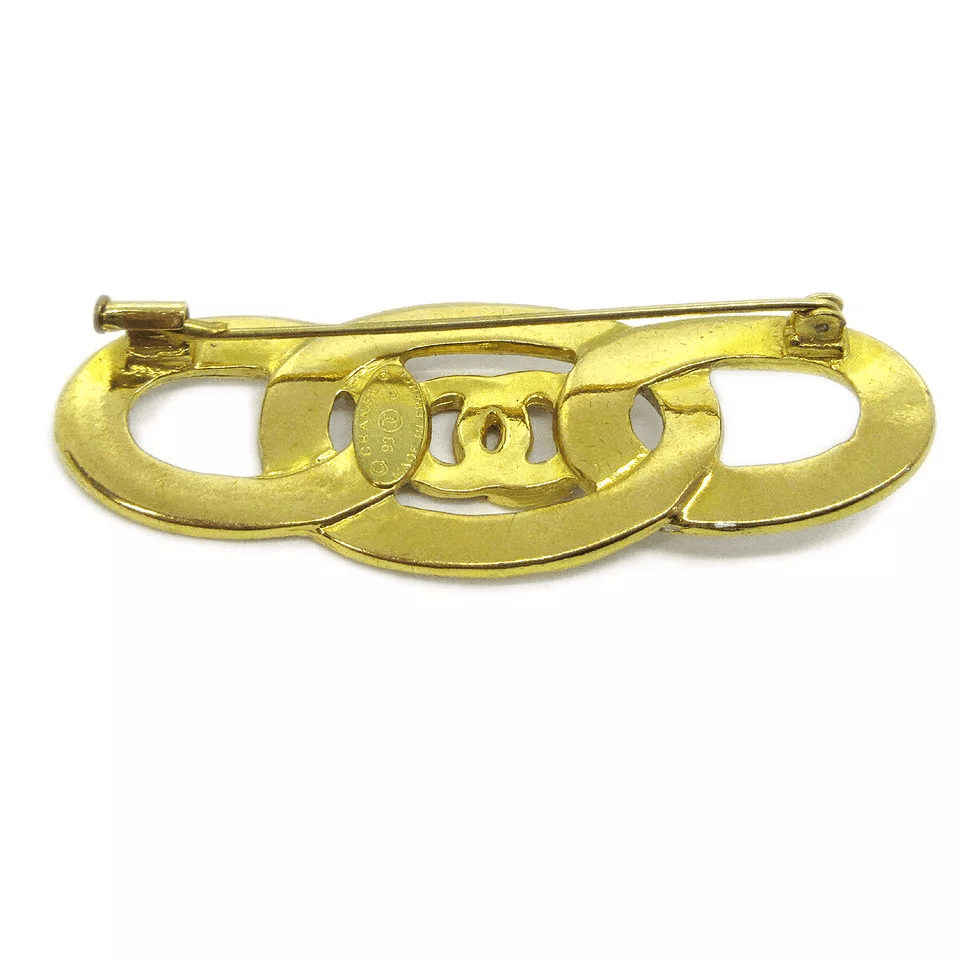Chanel CHANEL CC Logos Brooch Pin Corsage Gold-Tone Size ONE SIZE - 4 Thumbnail