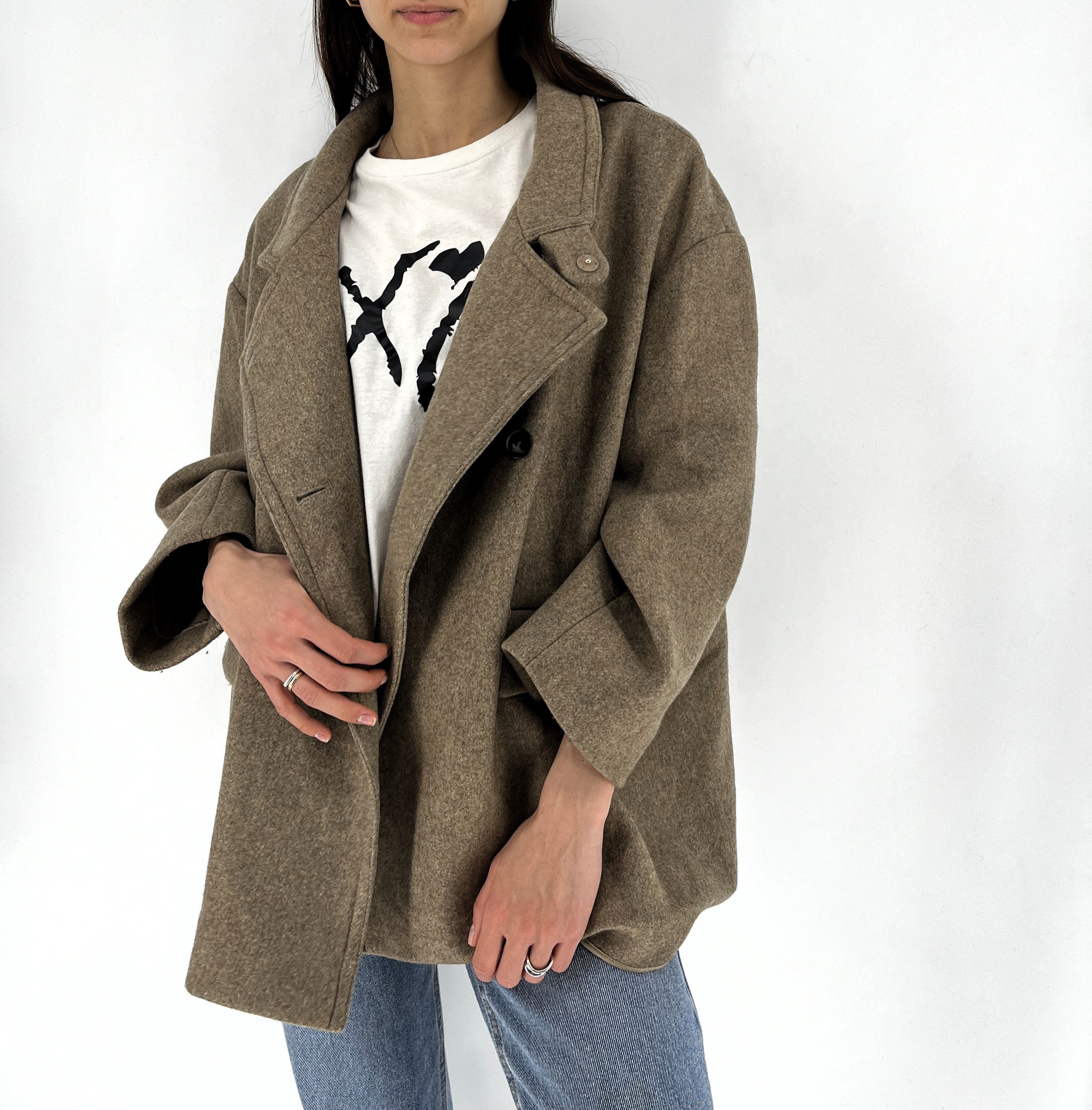 MARNI Beige Brown Cropped Wool Coat Jacket Italian IT 46