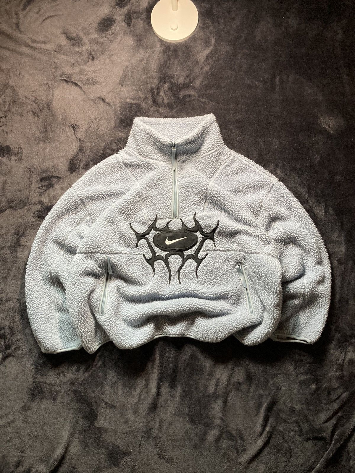 Nike × Vintage ⛩️Nike 1/3zip custom sherpa fleece vintage y2k biglogo blue Size US L / EU 52-54 / 3 - 2 Thumbnail