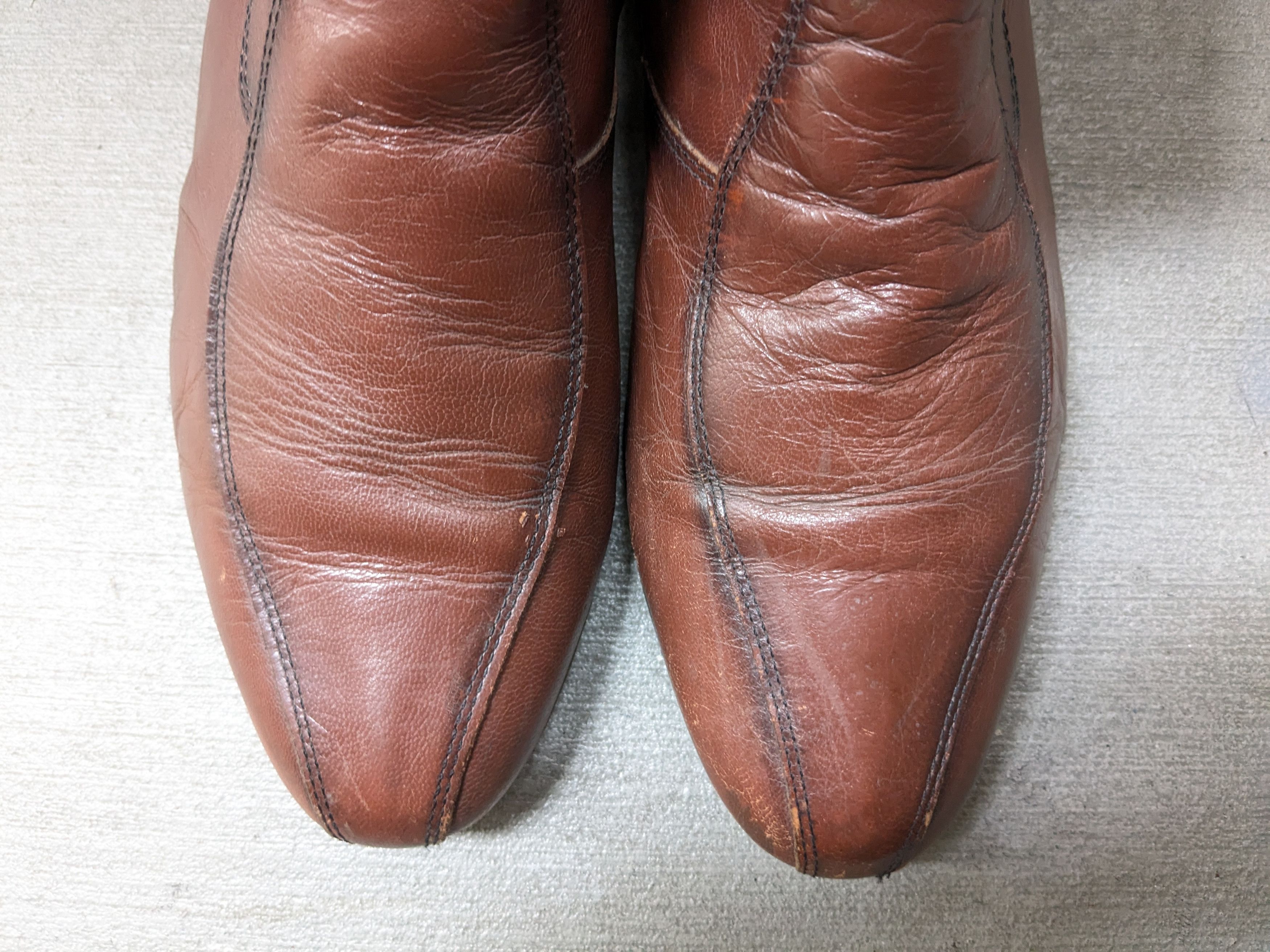 Genuine Leather Vintage Side Zip Boots Brown Leather 10.5 EEE Wide Chelsea Size US 10.5 / EU 43-44 - 6 Thumbnail
