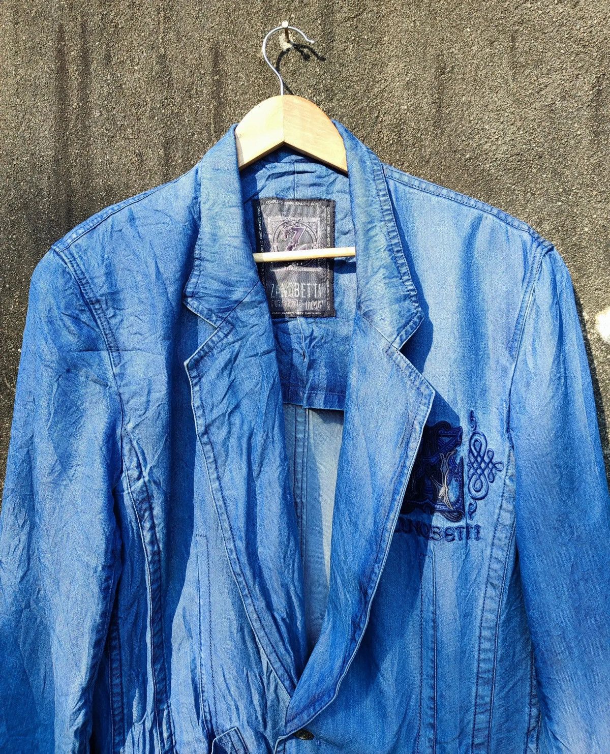 Vintage Vintage Zanobetti Firenze Denim Blazer – Made in Italy Size 38R - 2 Thumbnail