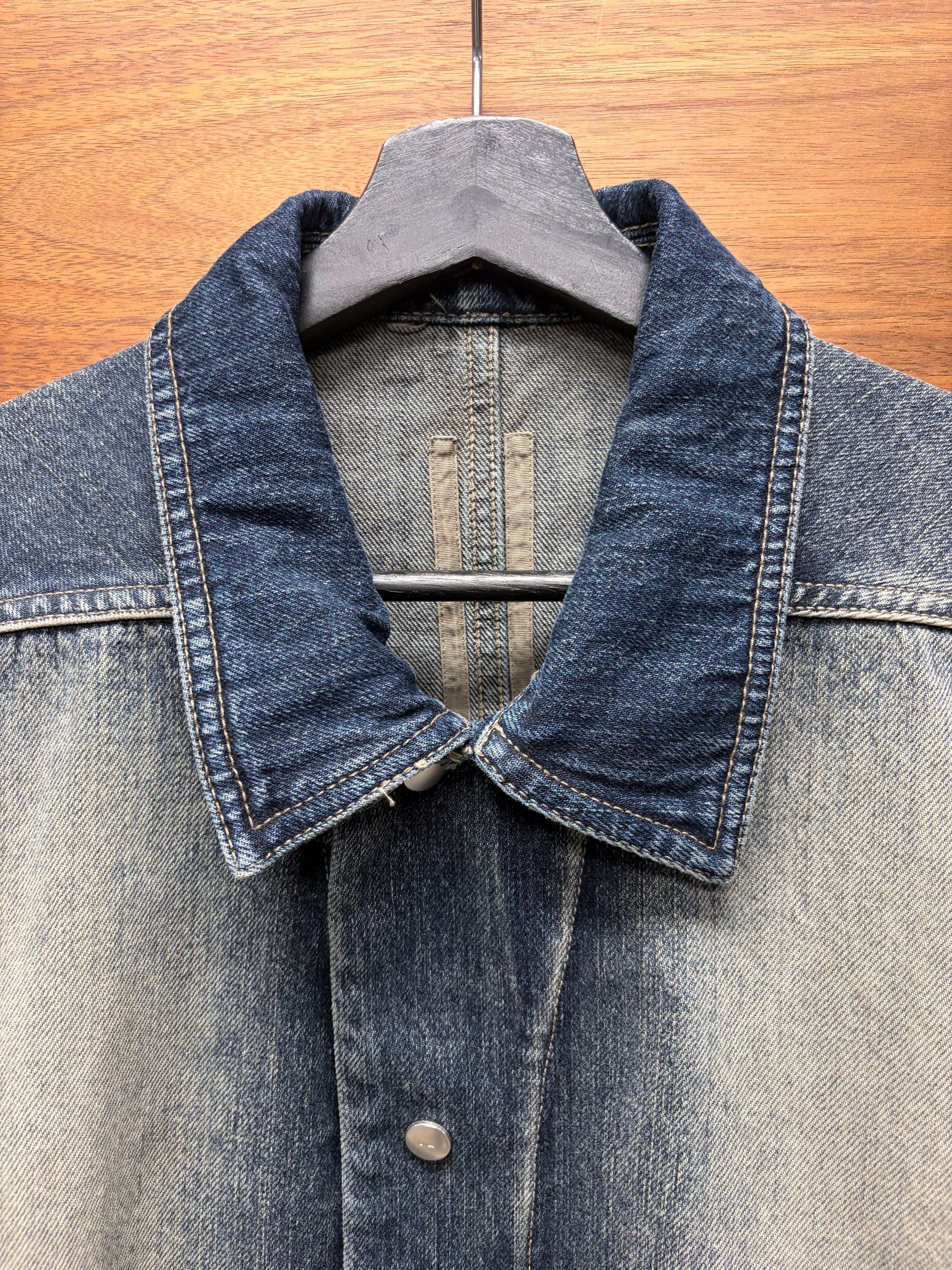 Rick Owens Rick Owens DRKSHDW Mineral/Pearl Degrade Button Snap Denim Jacket Size US XL / EU 56 / 4 - 3 Thumbnail