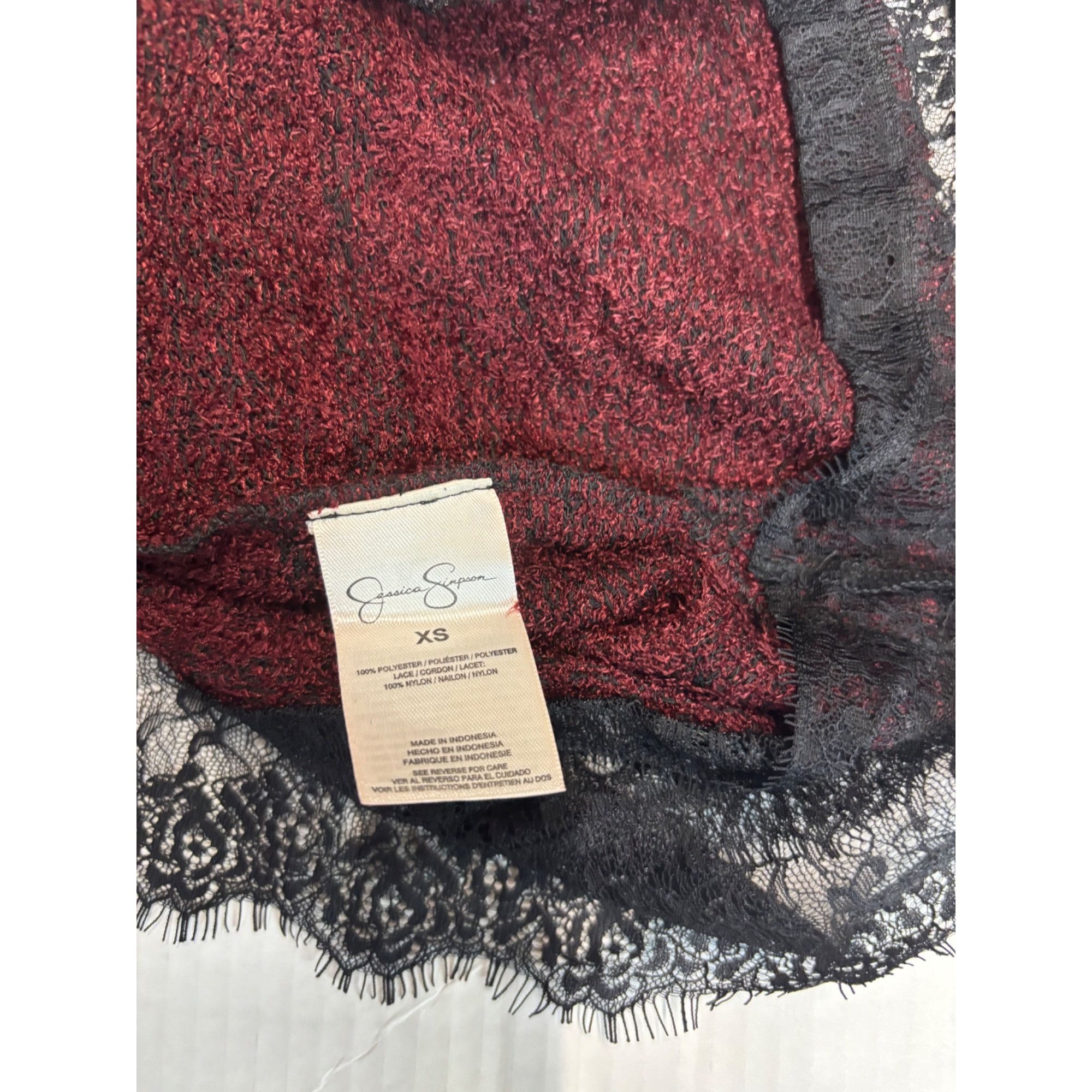 Jessica Simpson Jessica Simpson Junior’s Luna Lace-trimmed Sweater, Red Ve Size XS / US 0-2 / IT 36-38 - 7 Thumbnail