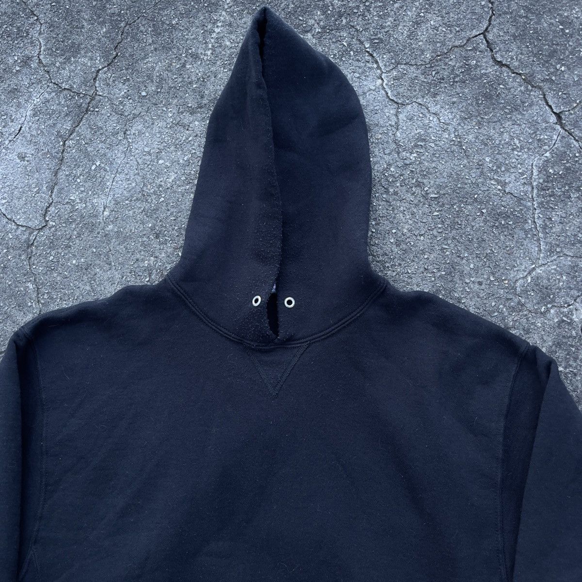 Russell Athletic × Vintage Vtg Y2K RUSSELL ATHLETIC Blank Black Hoodie Size US XL / EU 56 / 4 - 2 Thumbnail