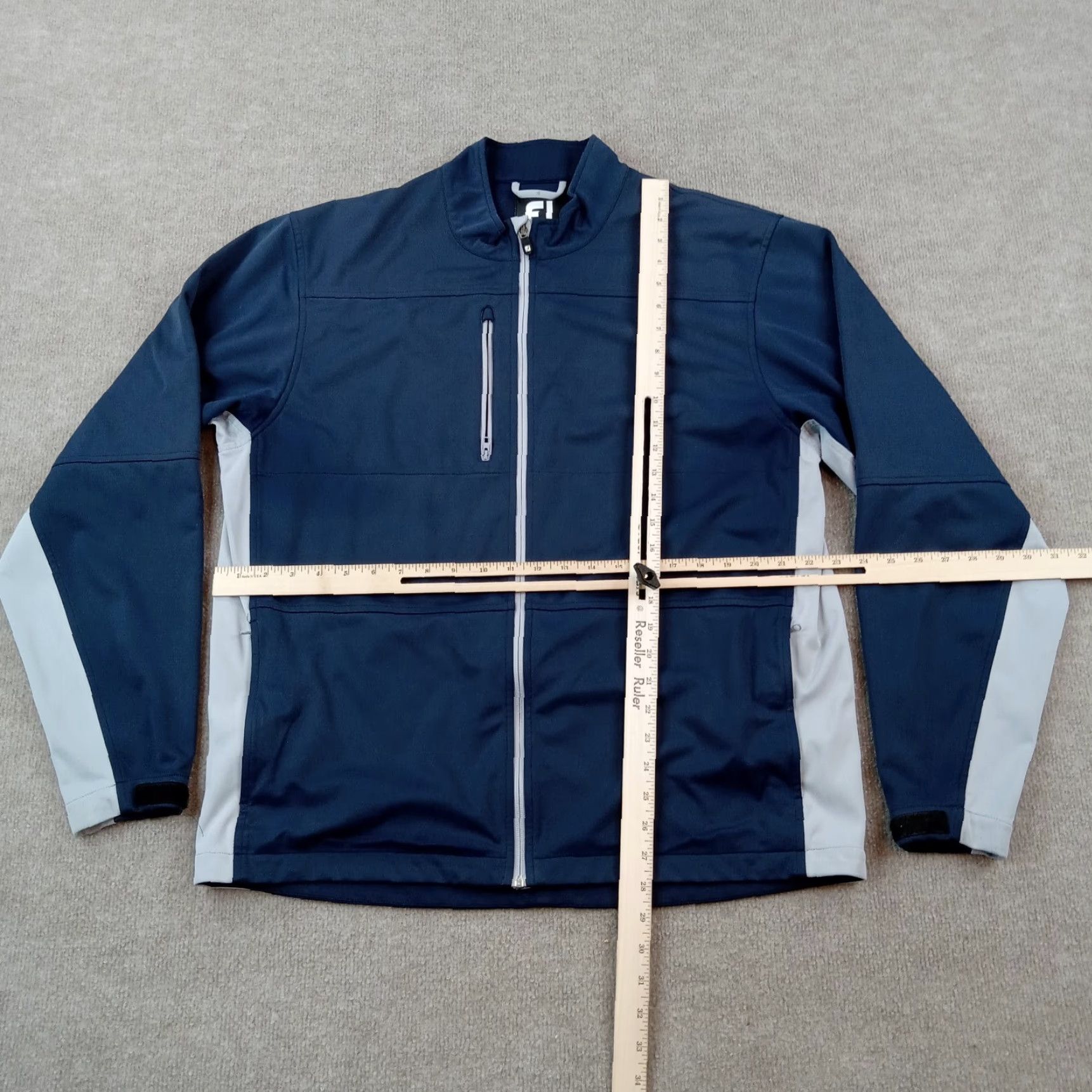 Footjoy FootJoy Golf Jacket Mens Large Blue Long Sleeve Mock Neck Full Zip Windbreaker Size US L / EU 52-54 / 3 - 2 Thumbnail