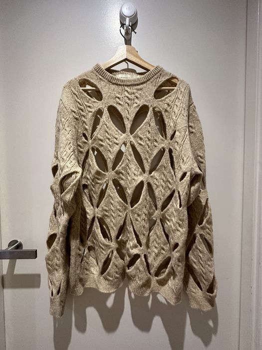 Stefan Cooke Stefan Cooke SS20 Slashed Cable Knit Jumper | Grailed