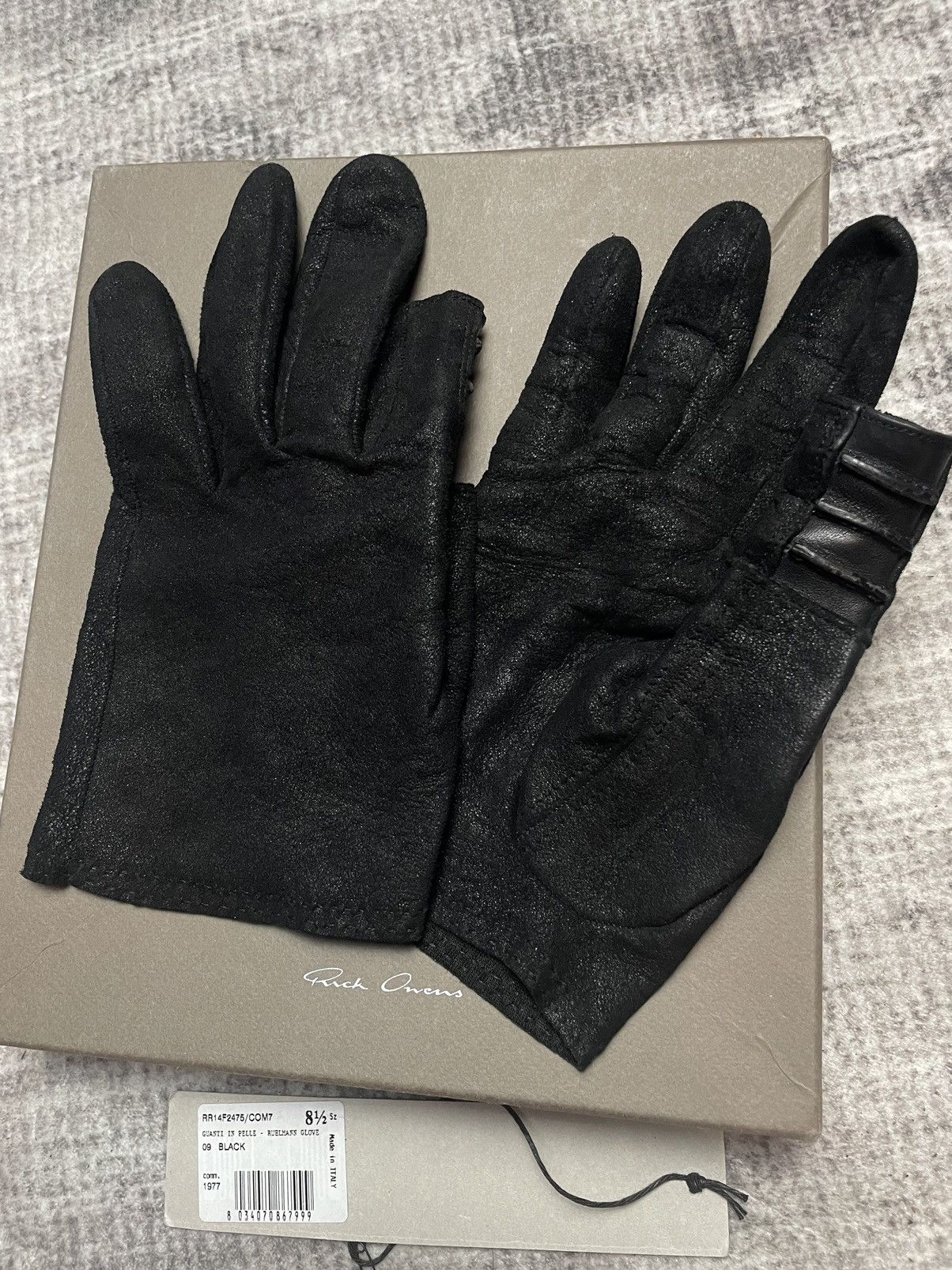 Rick Owens Rick owens Blistered Leather Gloves Size ONE SIZE - 11 Thumbnail