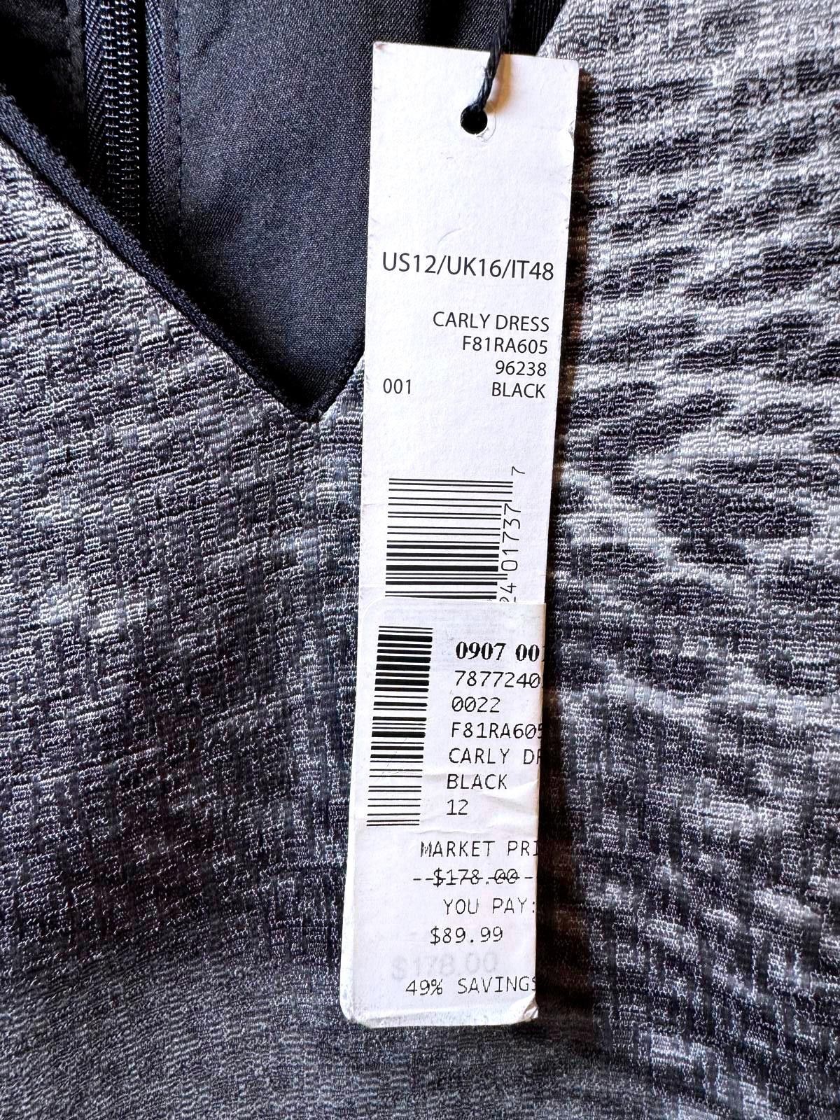 Elie Tahari Tahari Carly Dress - Modern Black & Gray Pattern Size XL / US 12-14 / IT 48-50 - 3 Thumbnail