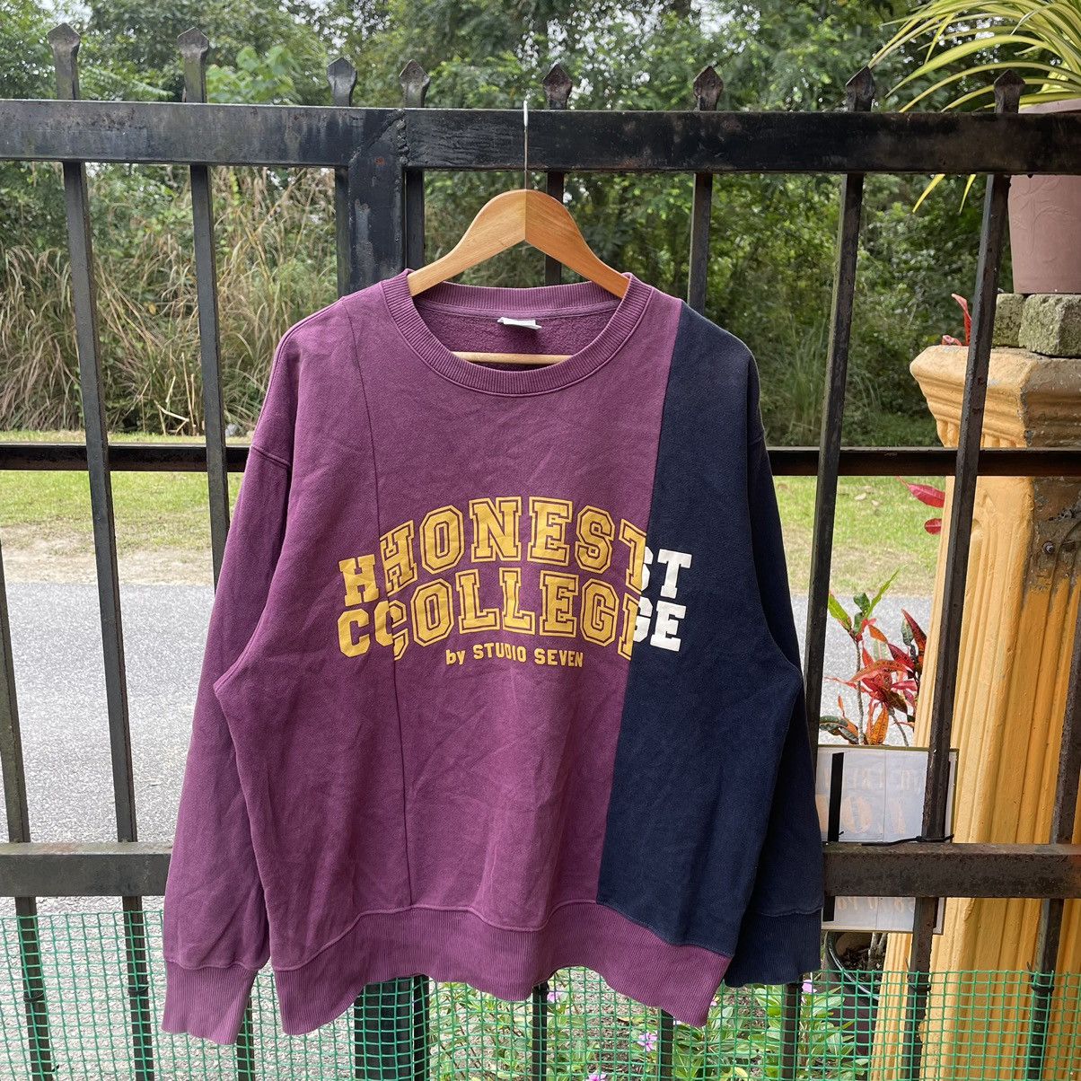Japanese Brand × Studio Seven × Vintage 🔥🇯🇵Honest College By Studio Seven Big Logo Sweashirts Size US L / EU 52-54 / 3 - 1 Thumbnail