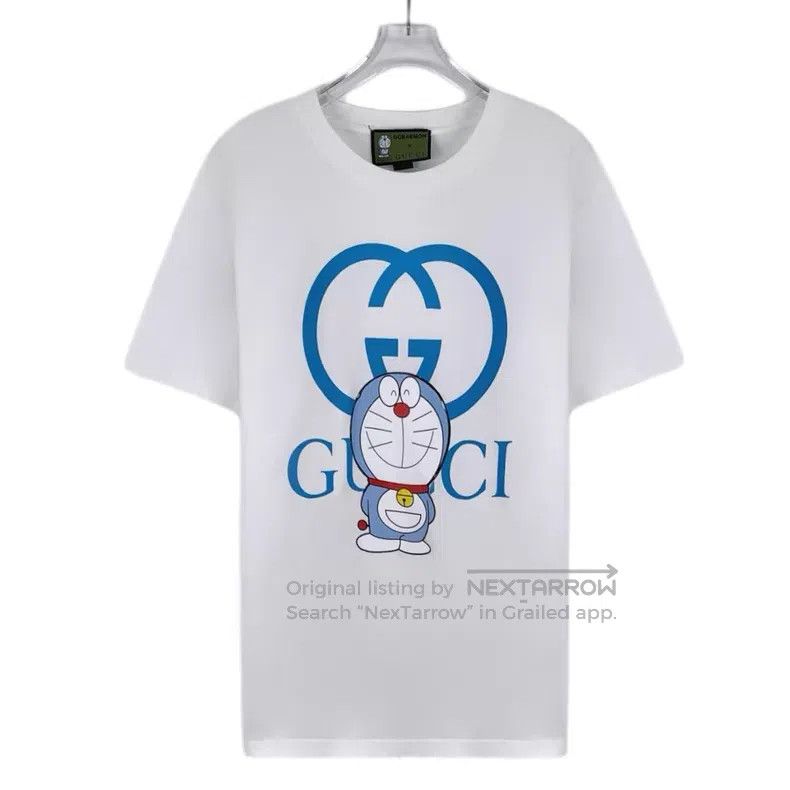Gucci Gucci White logo letter Doraemon printed cotton round-neck Size S / US 4 / IT 40 - 1 Thumbnail
