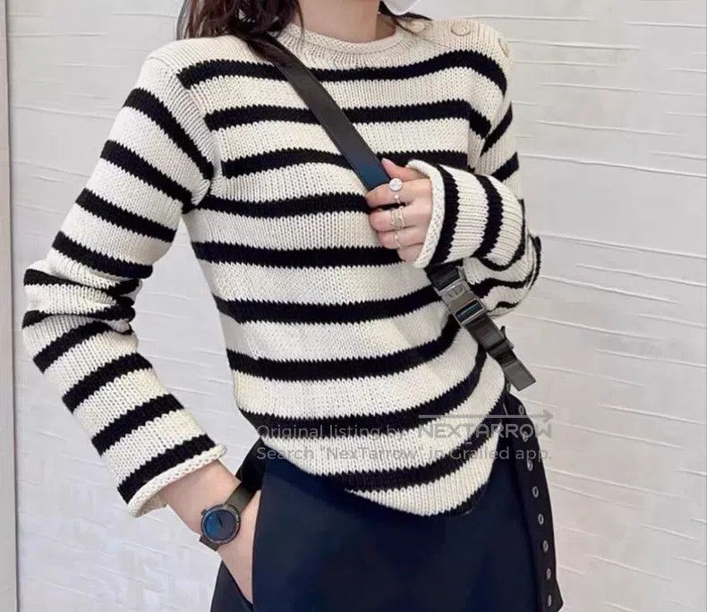 Dior Dior Colour-matched striped cotton round-neck long-sleeved Size XS / US 0-2 / IT 36-38 - 9 Thumbnail