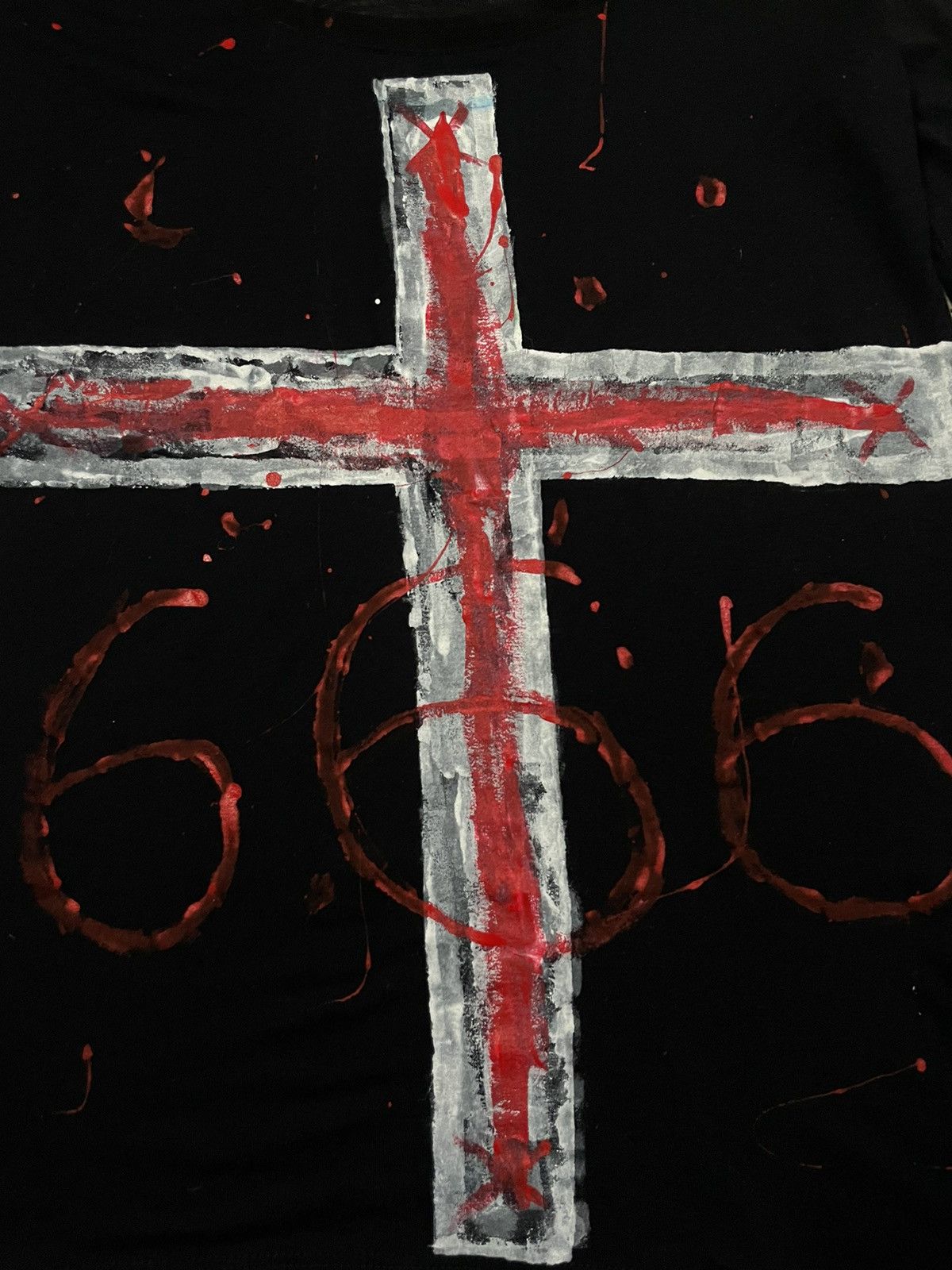 Designer Vintage Opium 666 Cross ✝️ Black Long Sleeve Punk Gothic RARE Size M / US 6-8 / IT 42-44 - 3 Thumbnail