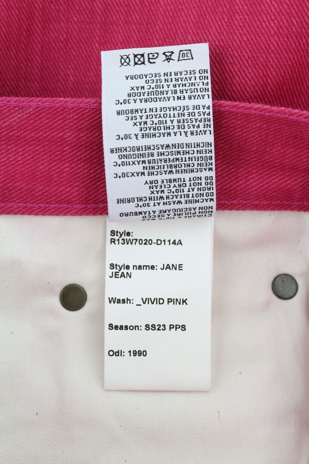 R13 JANE 27 Vivid Pink Faded Flared High Waist Denim 86225 Size 27" / US 4 / IT 40 - 7 Thumbnail