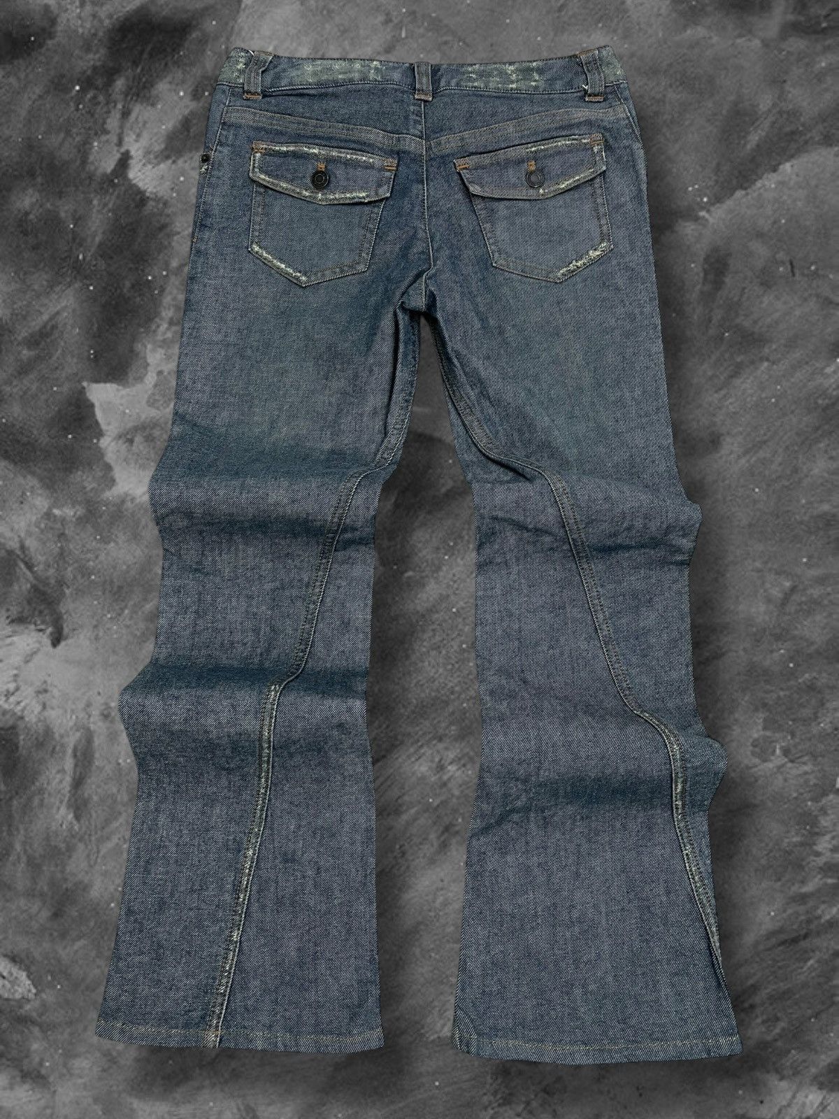 Japanese Brand Vintage Designer Mk Klein Flared Distressed Denim Size US 30 / EU 46 - 8 Thumbnail
