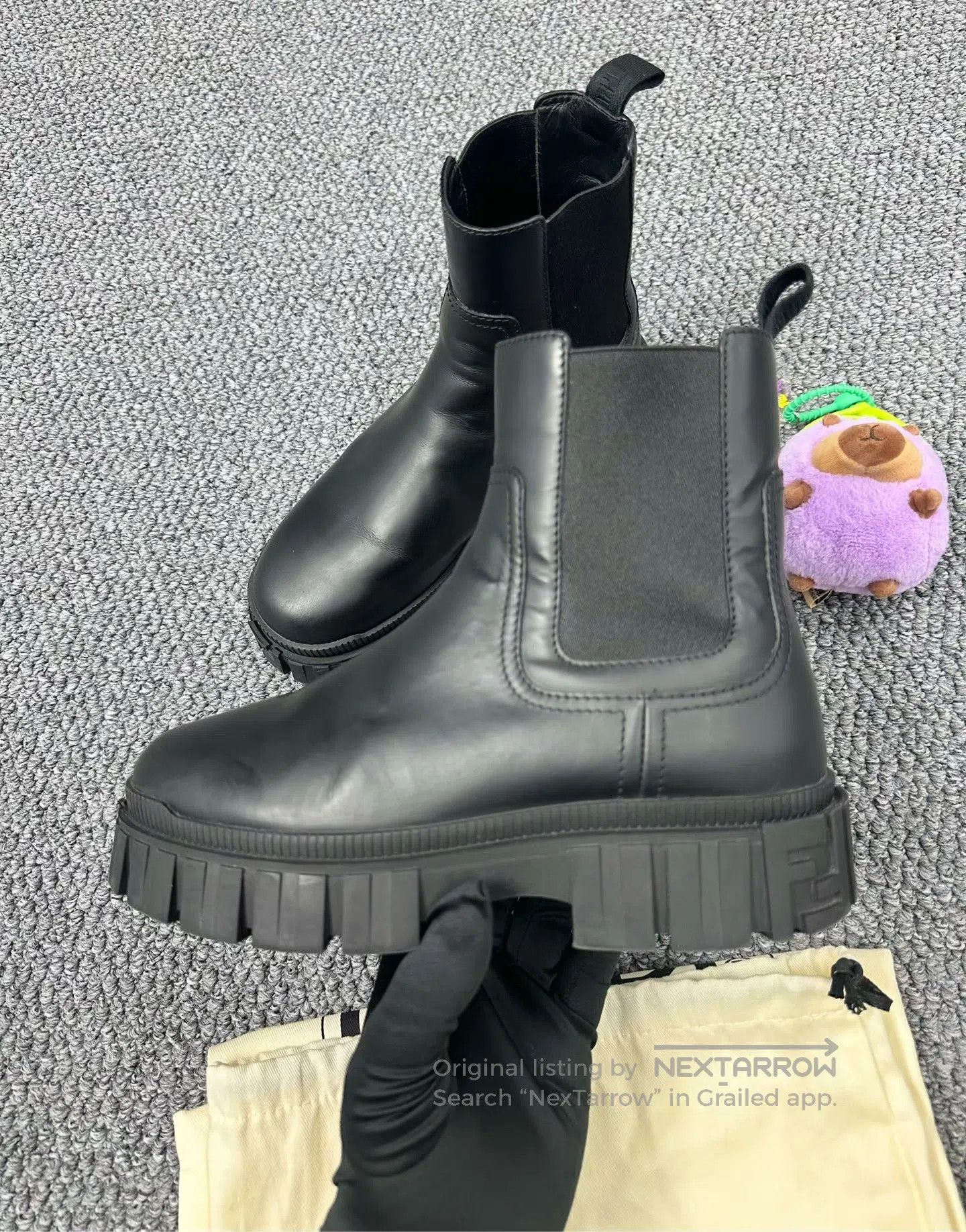 Fendi FENDI Black Tire Sole Chelsea Mid Boots| Size US 6 / IT 36 - 3 Thumbnail