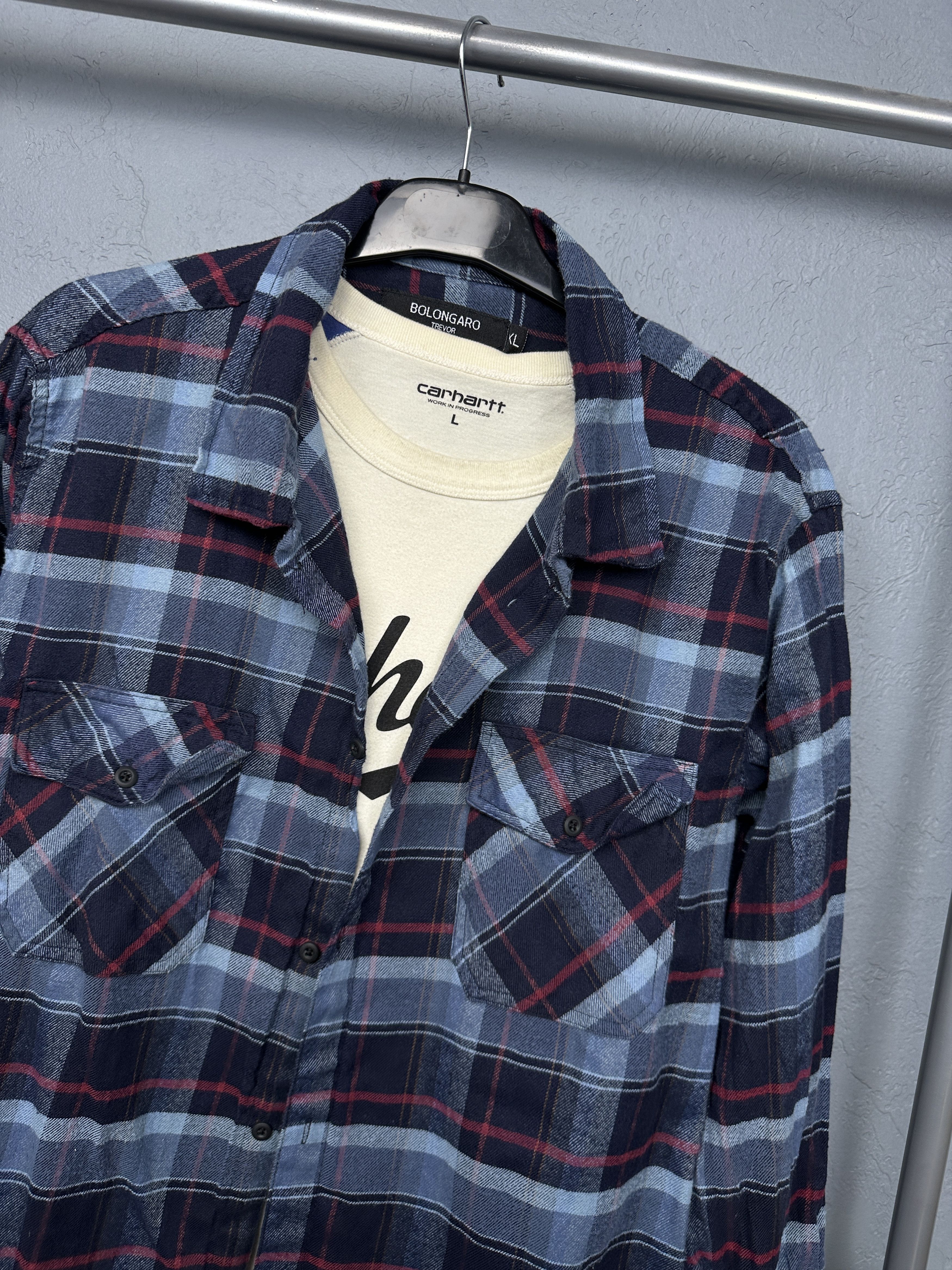 Bolongaro Trevor Bolongaro Trevor Mens Flannel Plaid Shirt Size US XL / EU 56 / 4 - 4 Thumbnail