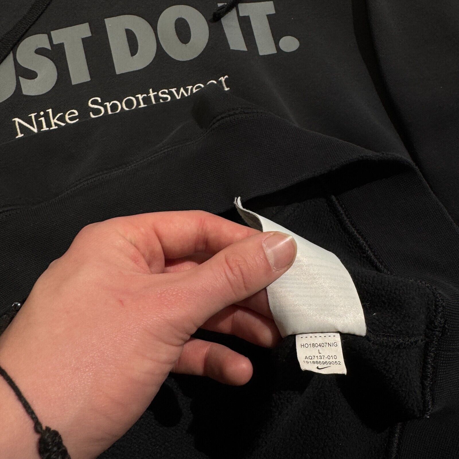 Nike × Vintage Vintage Nike Black Cotton Hoodie Size L Y2K 90s swoosh Size US L / EU 52-54 / 3 - 10 Thumbnail