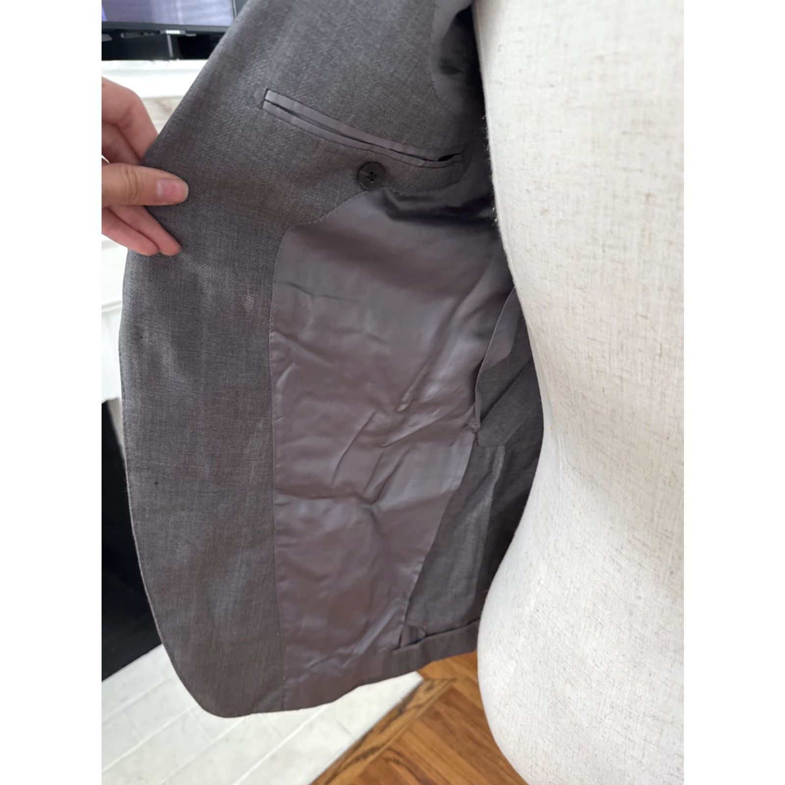 Vintage MUSIKA FRERE Grey jacket Classic Wool Mens Blazer Tuxedos Sz 40 Size 40R - 7 Thumbnail