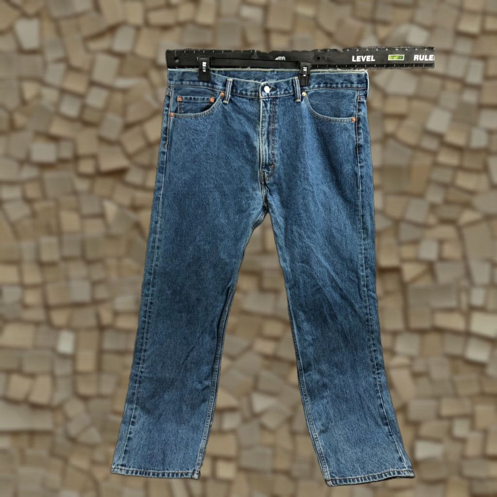 Levi's Levi's 505 Jeans Style Straight Denim 42x32 Mens Regular Medium Blue 5-Pocket Belt Loops Mid Rise Comfort Size US 42 / EU 58 - 1 Thumbnail
