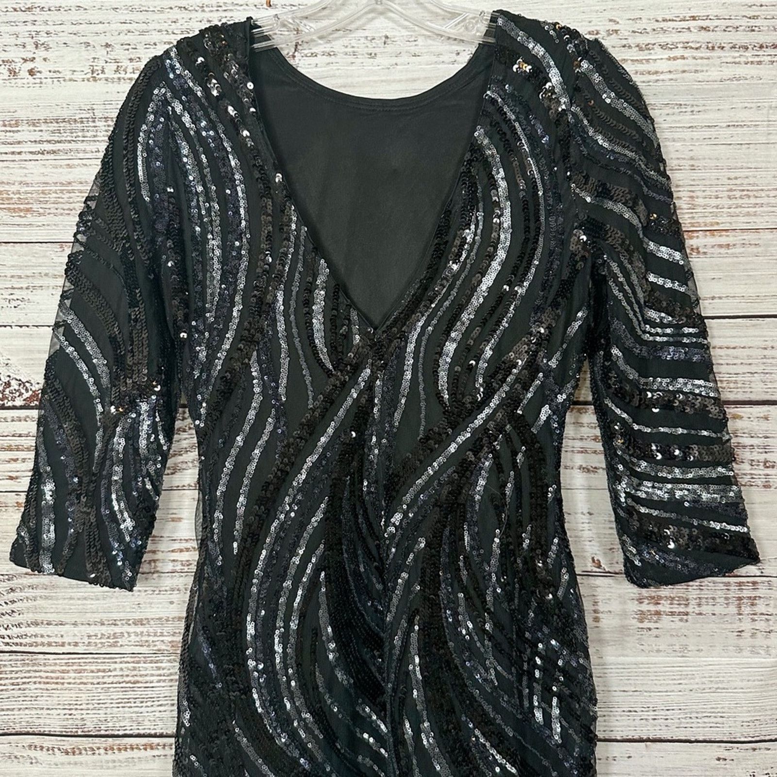 Express Express Black Sequin Mini Dress, EUC, Size 2, MSRP $128 Size XS / US 0-2 / IT 36-38 - 9 Thumbnail