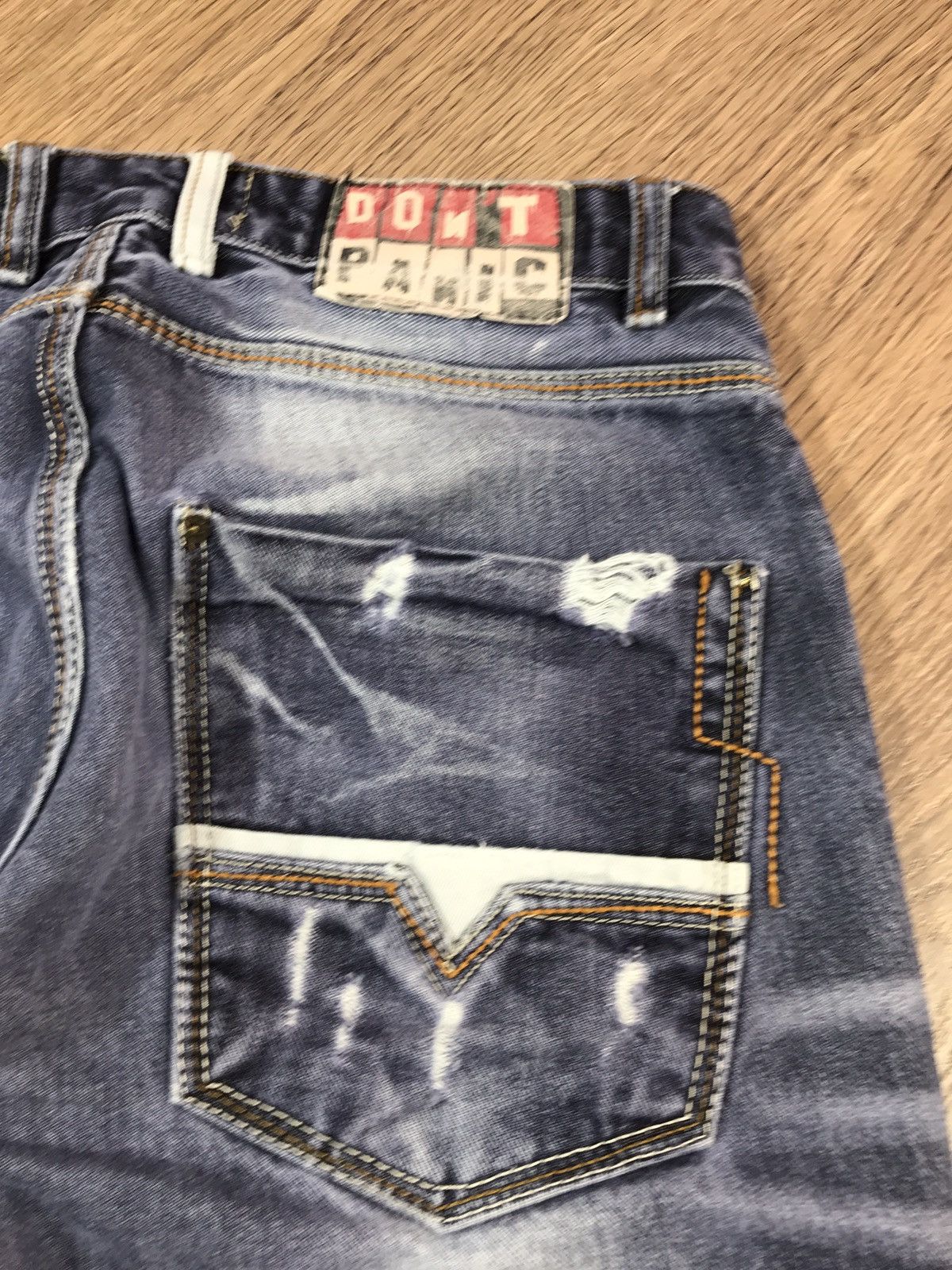 Japanese Brand × Vintage Vintage Distressed Denim Pants Dont Panic Size US 32 / EU 48 - 17 Thumbnail