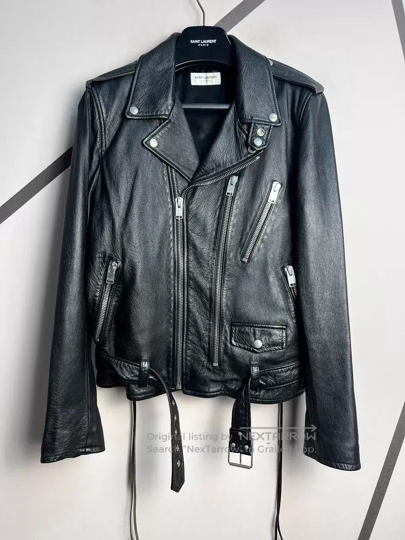 Saint Laurent Paris Saint Laurent Paris Motorcycle Leather Jacket Size US M / EU 48-50 / 2 - 2 Thumbnail