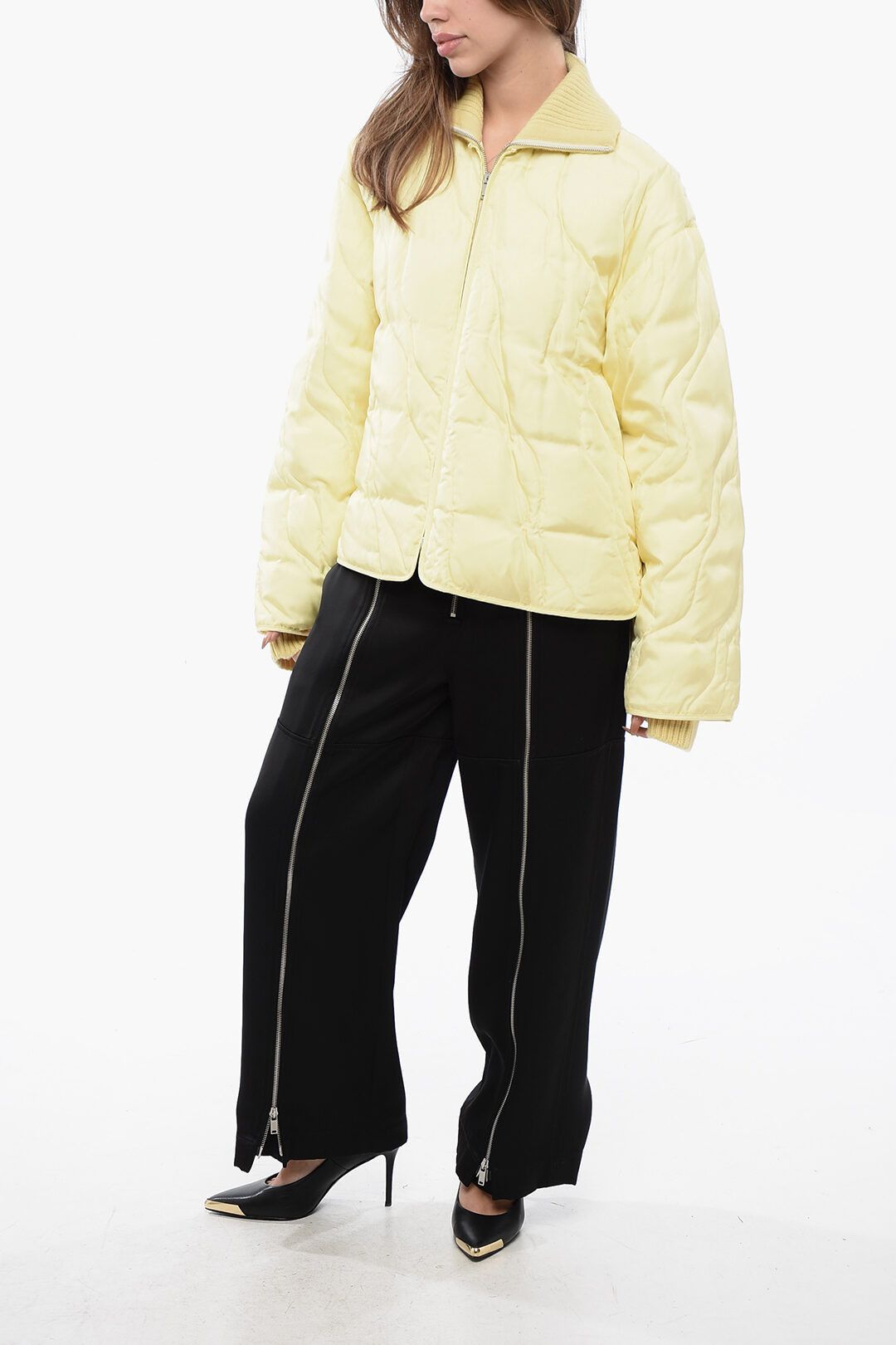 Jil Sander og1mm1225 Quilted Down Jacket in Yellow Size S / US 4 / IT 40 - 8 Thumbnail