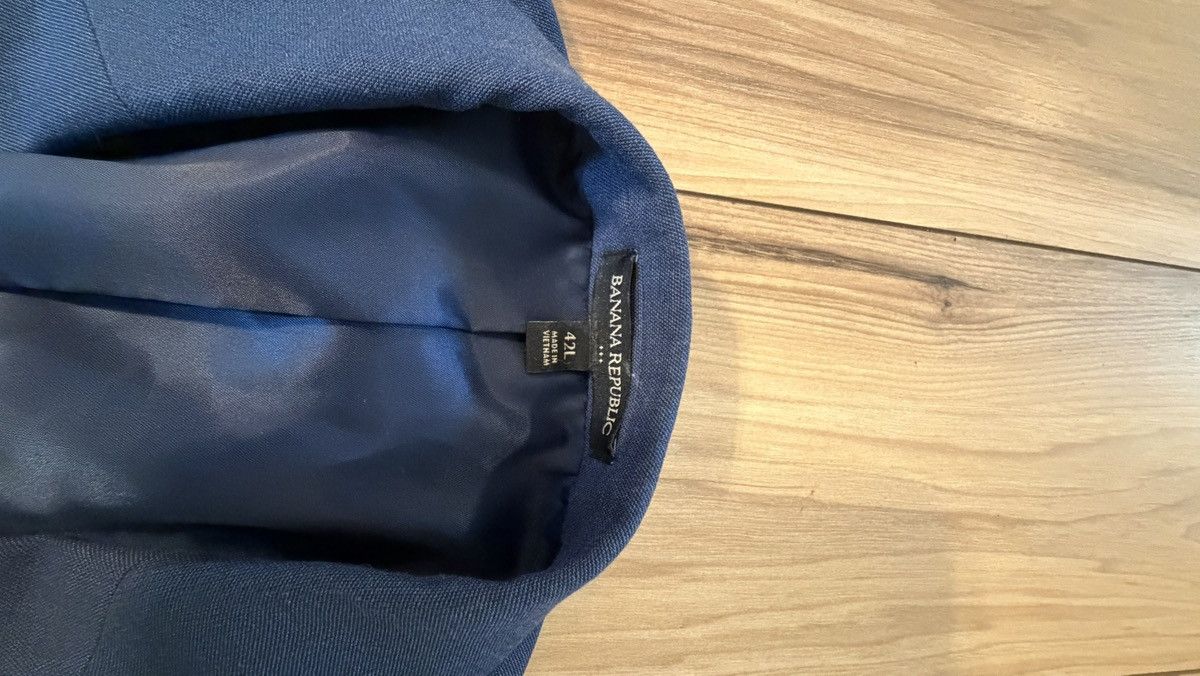Banana Republic Banana Republic Tailored Fit Sharkskin Suit, Basic Navy, 42L Size 42L - 3 Thumbnail