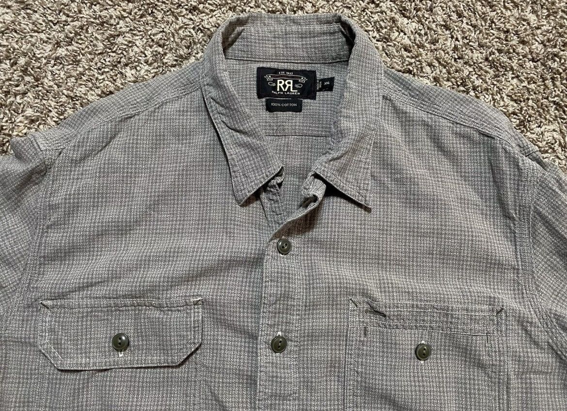 RRL Ralph Lauren Double RL Ralph Lauren Gray Flannel Button Down Shirt Size US XXL / EU 58 / 5 - 2 Thumbnail
