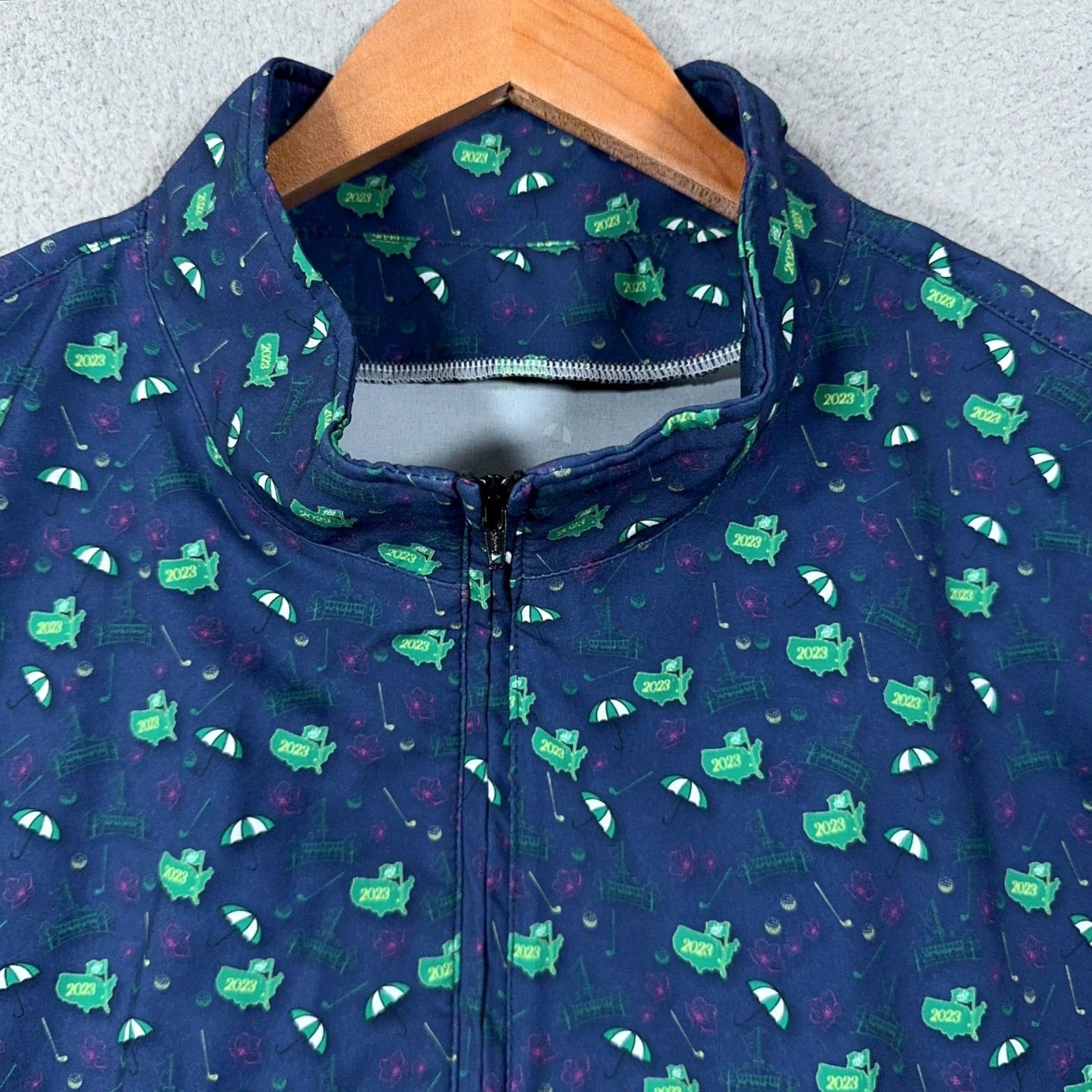 Gloverall Masters Augusta National 2023 Allover Print 1/4 Zip Pullover L Blue Mens Golf Activewear Size US L / EU 52-54 / 3 - 2 Thumbnail