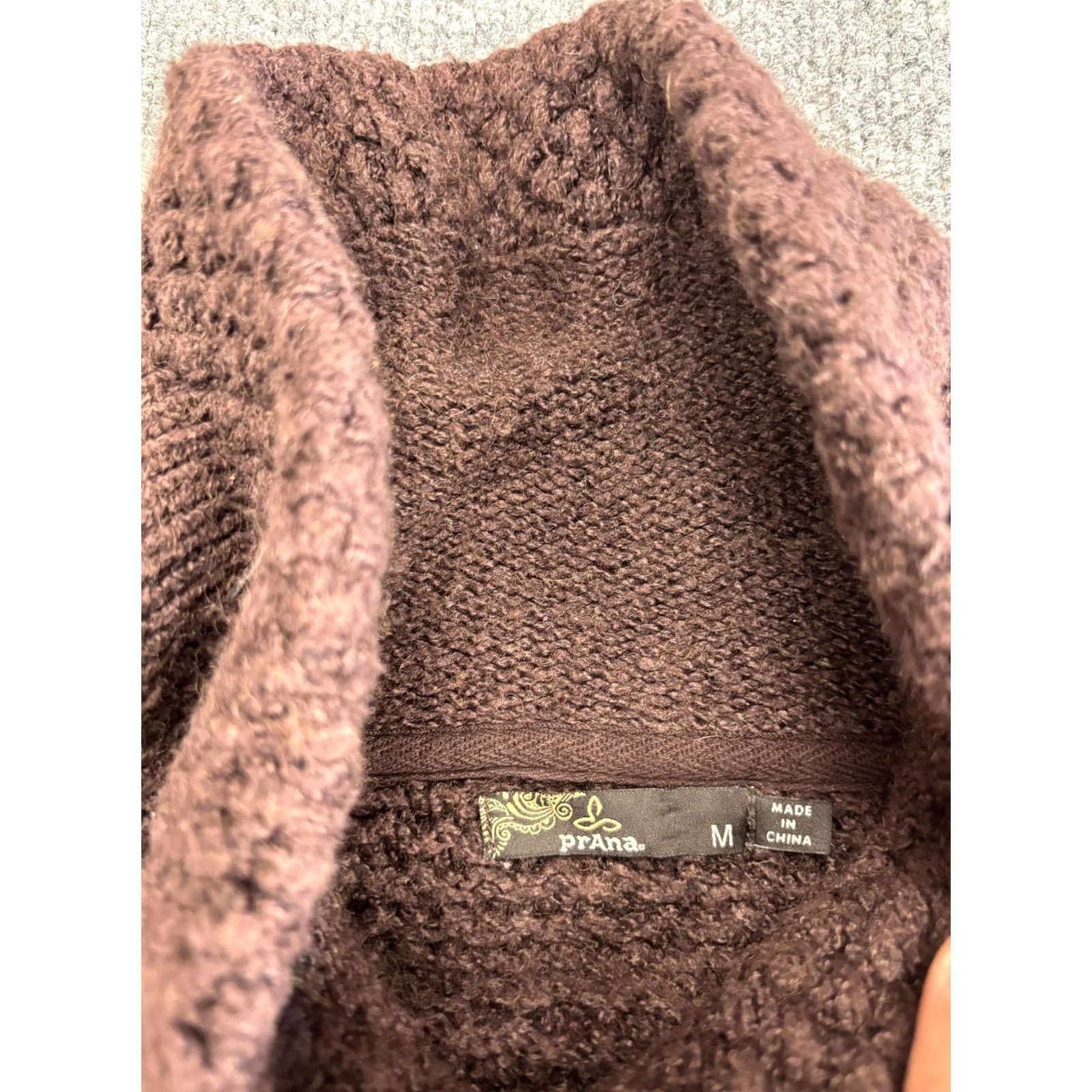 Prana prAna Cardigan Womens Medium Brown Long Knit Shawl Collar Pockets W3180540 Size M / US 6-8 / IT 42-44 - 2 Thumbnail