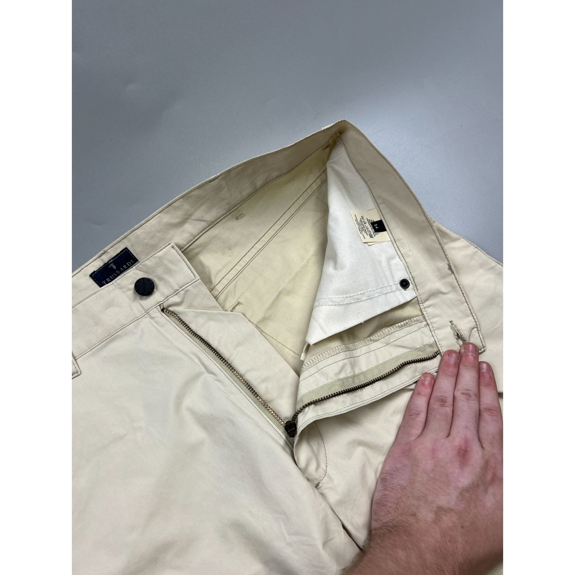 Trussardi Trussardi Sport Beige Coated Cotton Pants (Y0988) Size US 38 / EU 54 - 5 Thumbnail
