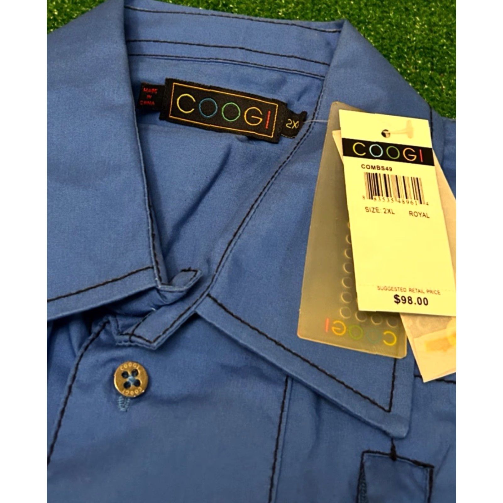 Coogi VINTAGE COOGI Logo Mechanic Button Up Shirt Mens 2XL Blue NWT Short Sleeve Collared Hip Hop Y2K 90s Grunge Punk Skater Classic Size US XXL / EU 58 / 5 - 3 Thumbnail
