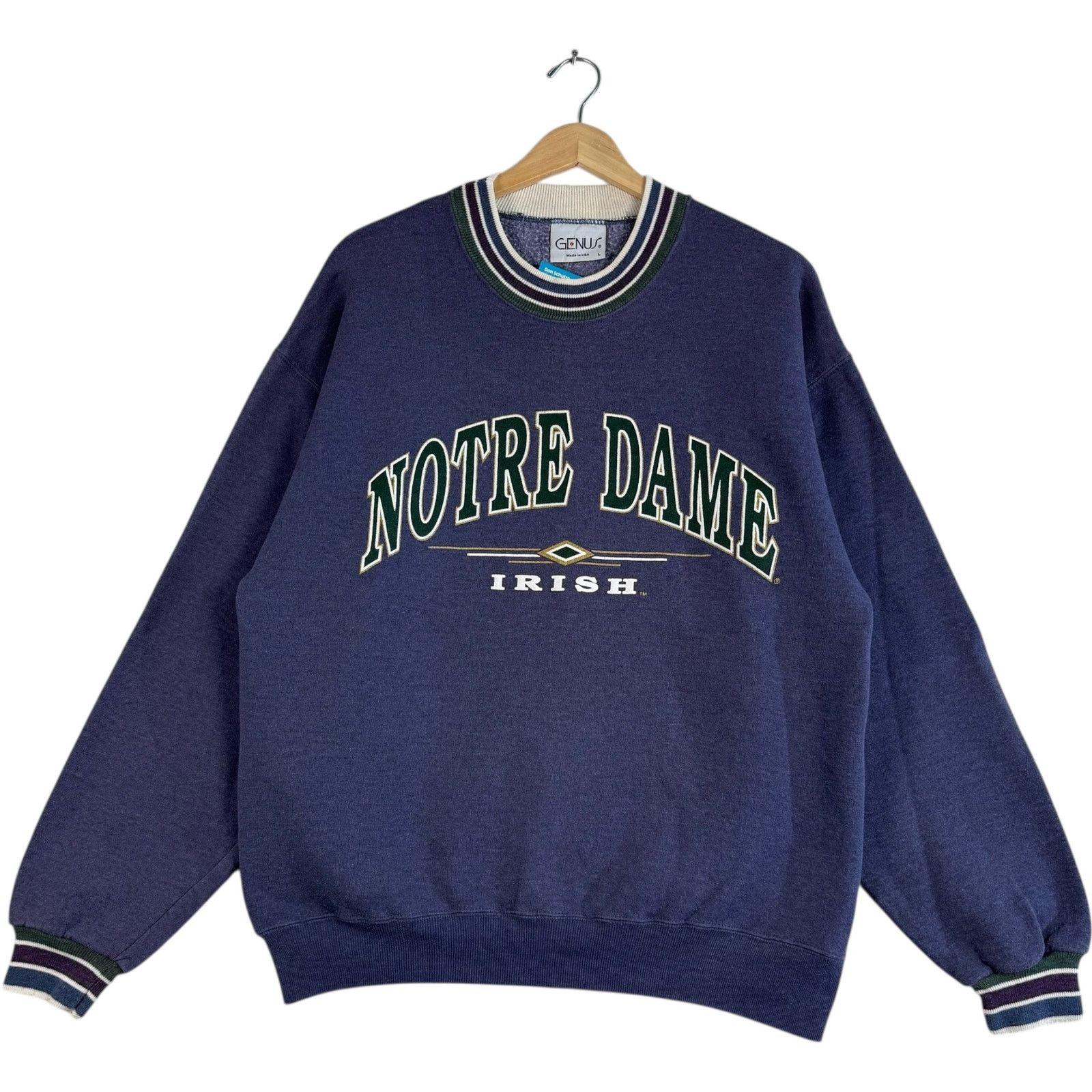 Vintage Vintage University Of Notre Dame Arch Spellout Crewneck L Size US L / EU 52-54 / 3 - 1 Thumbnail