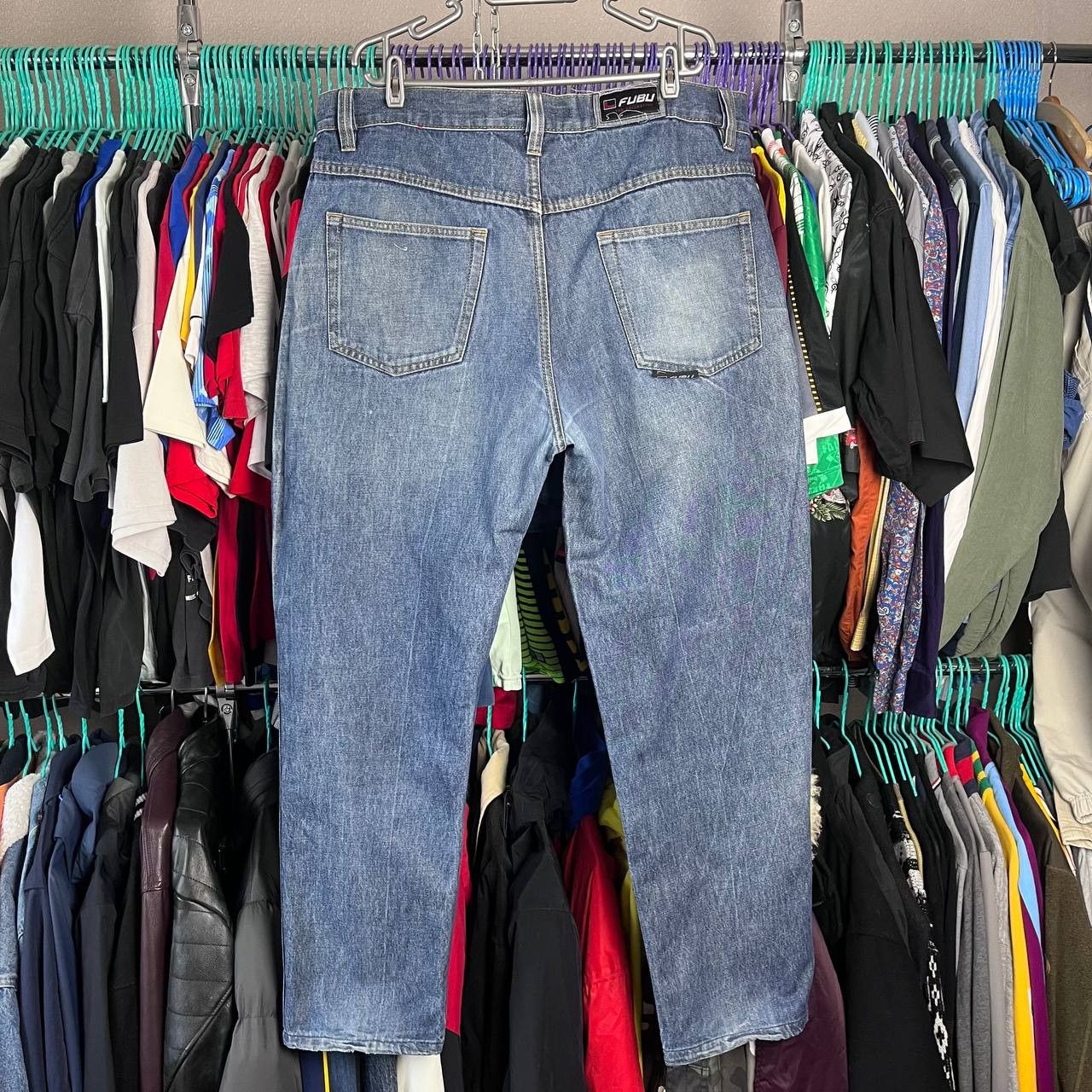 Fubu Vintage 90s FUBU Relaxed Rap Baggy Blue Faded Denim Pants Size US 40 / EU 56 - 7 Thumbnail