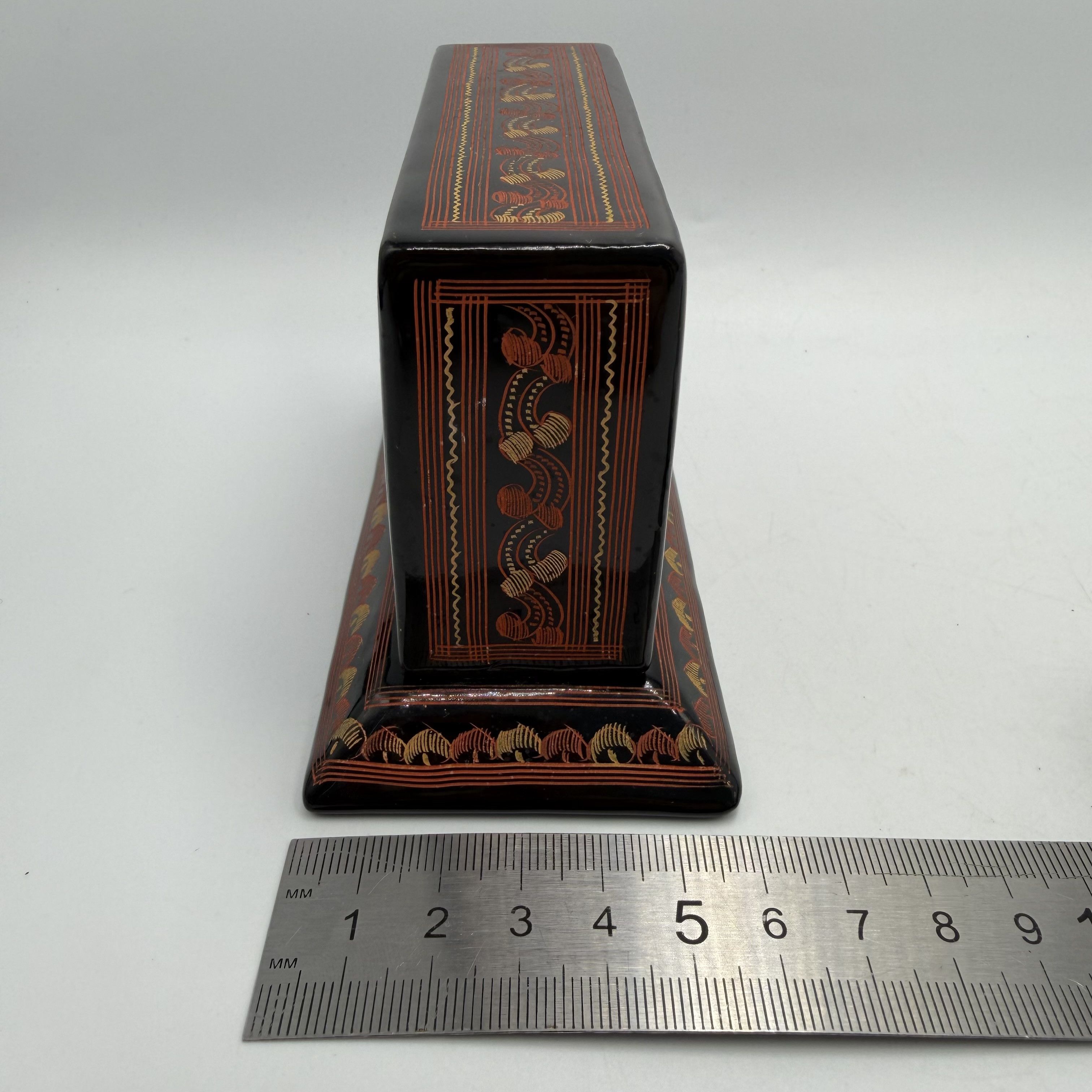 Vintage Vintage Lacquer Desk Organizer Box Black Hand Painted Size ONE SIZE - 4 Thumbnail