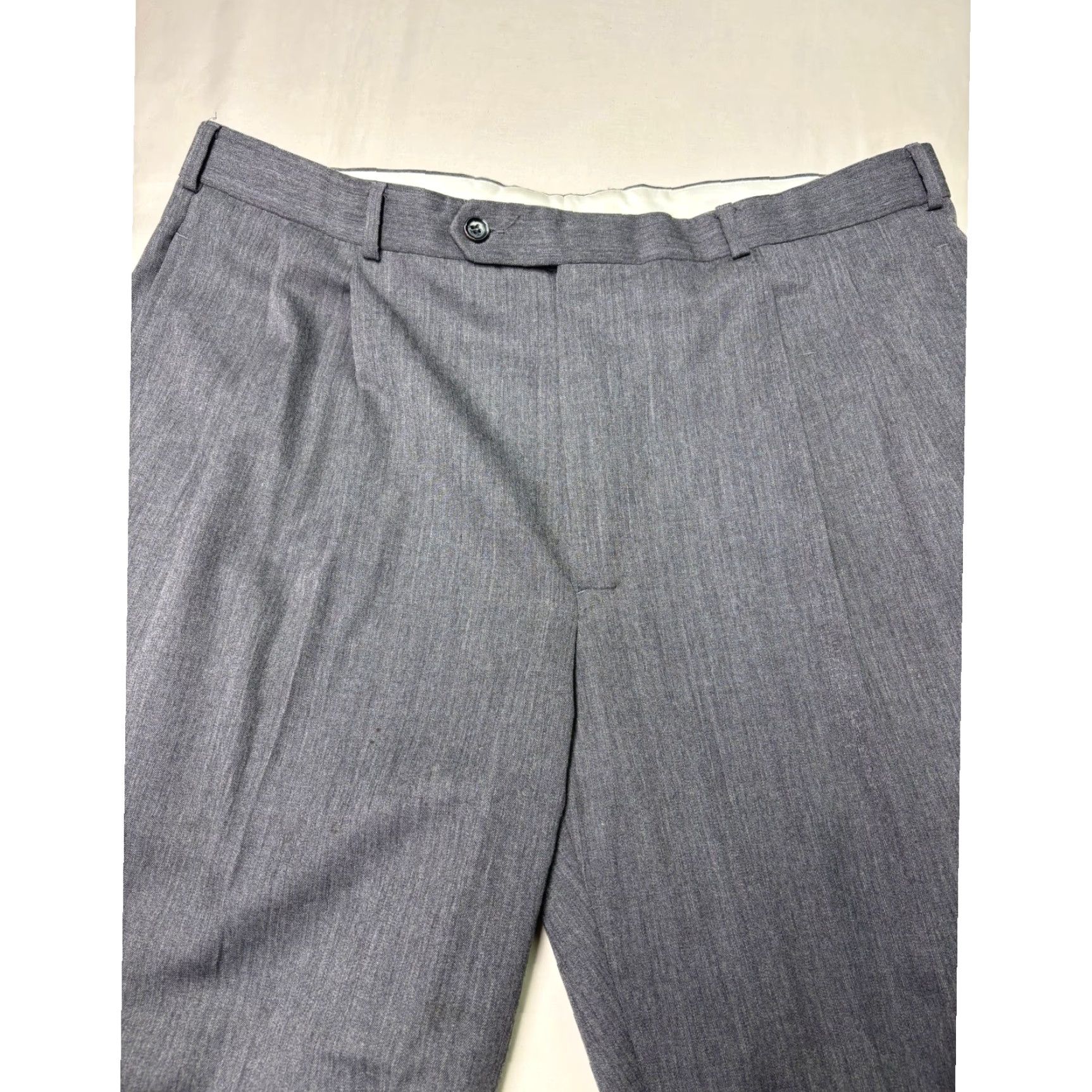 Brooks Brothers Brooks Brothers Mens Dress Pants Wool 100% Pleated Cuffed Gray 38x30 Canada Regular Fit Front Zip Button Pockets Straight Classic Dress Trousers Size US 37 - 2 Thumbnail